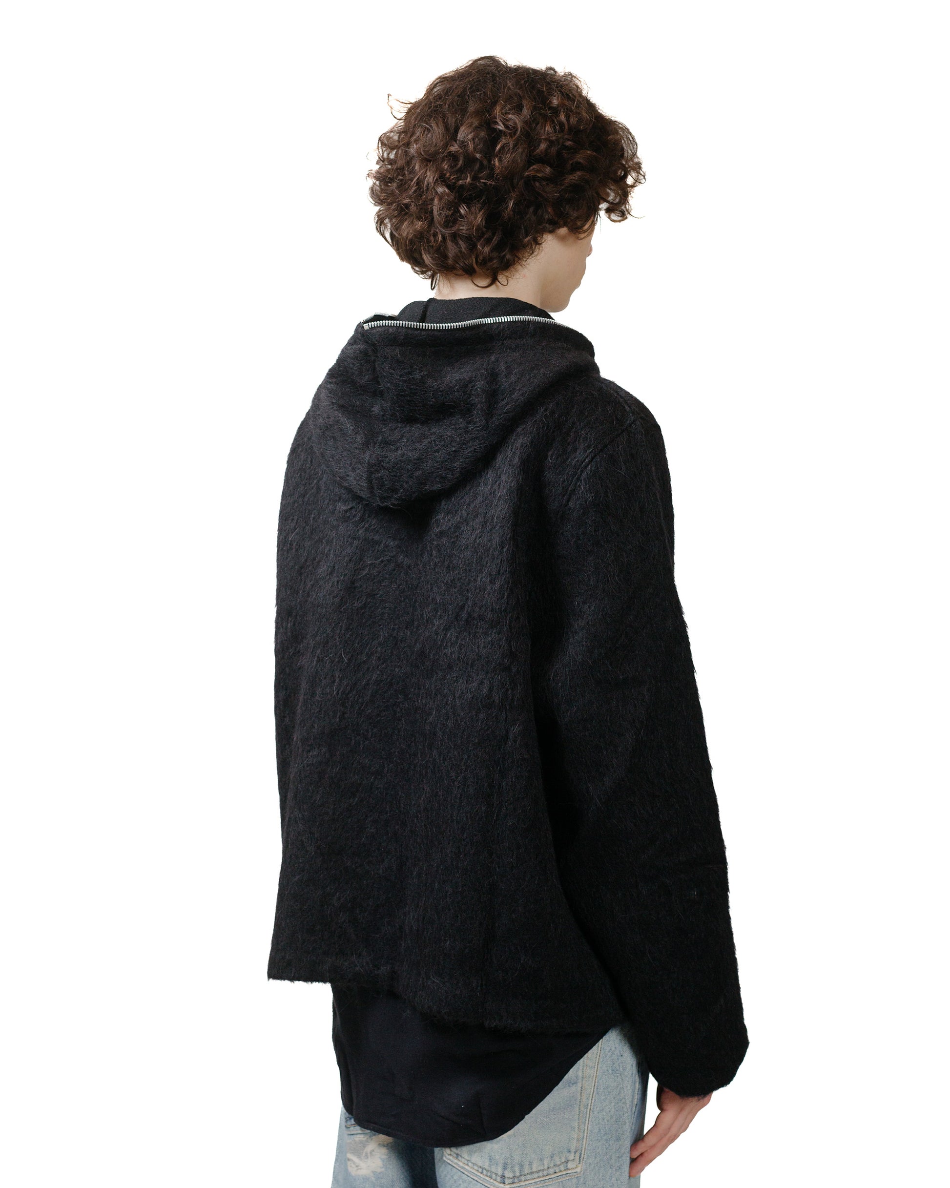 lost & found Our Legacy Our Legacy Full Zip Hood Black Hairy Wool