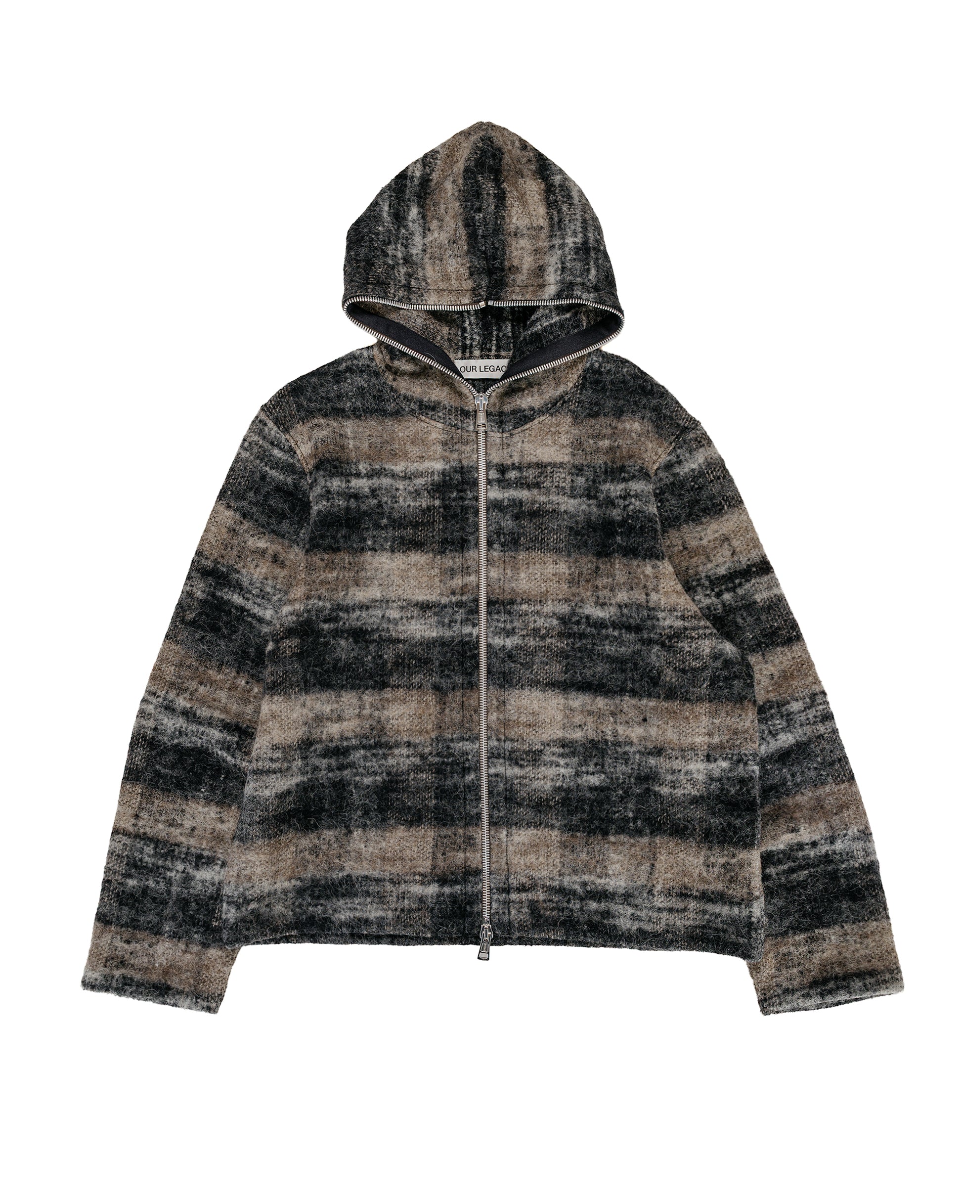 Our Legacy Full Zip Hood Night Woods Check Lofty Wool