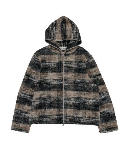 Our Legacy Full Zip Hood Night Woods Check Lofty Wool