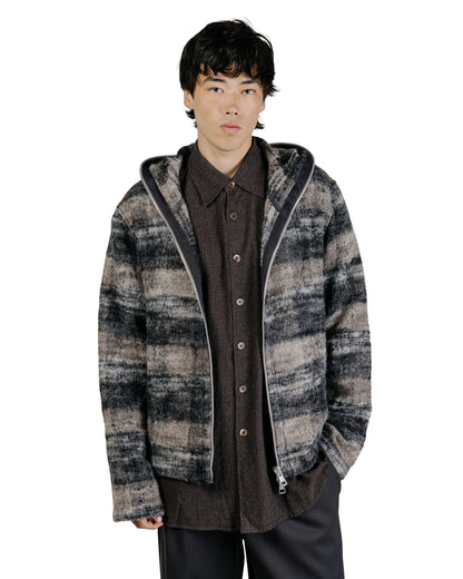 Our Legacy Full Zip Hood Night Woods Check Lofty Wool