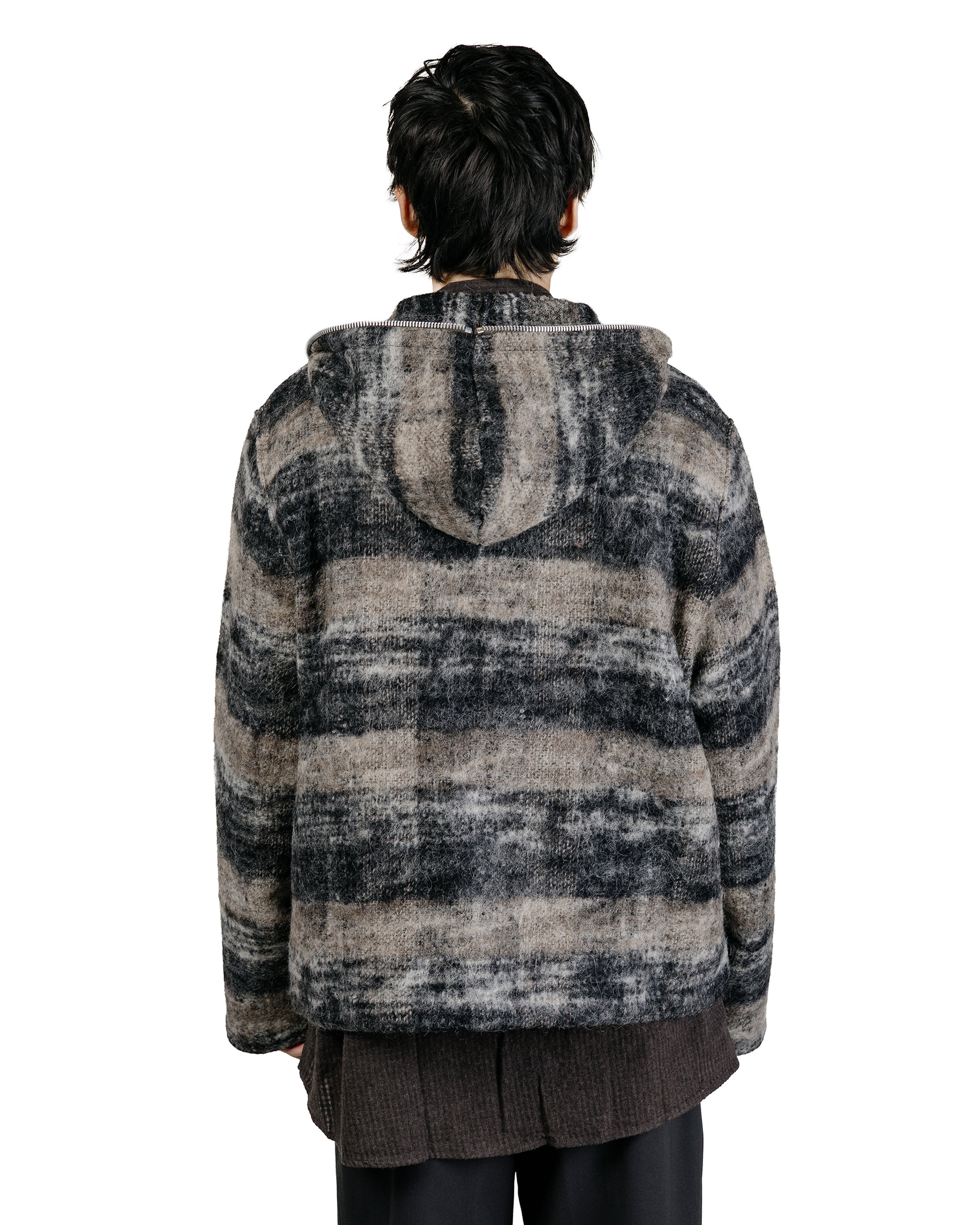 Our Legacy Full Zip Hood Night Woods Check Lofty Wool