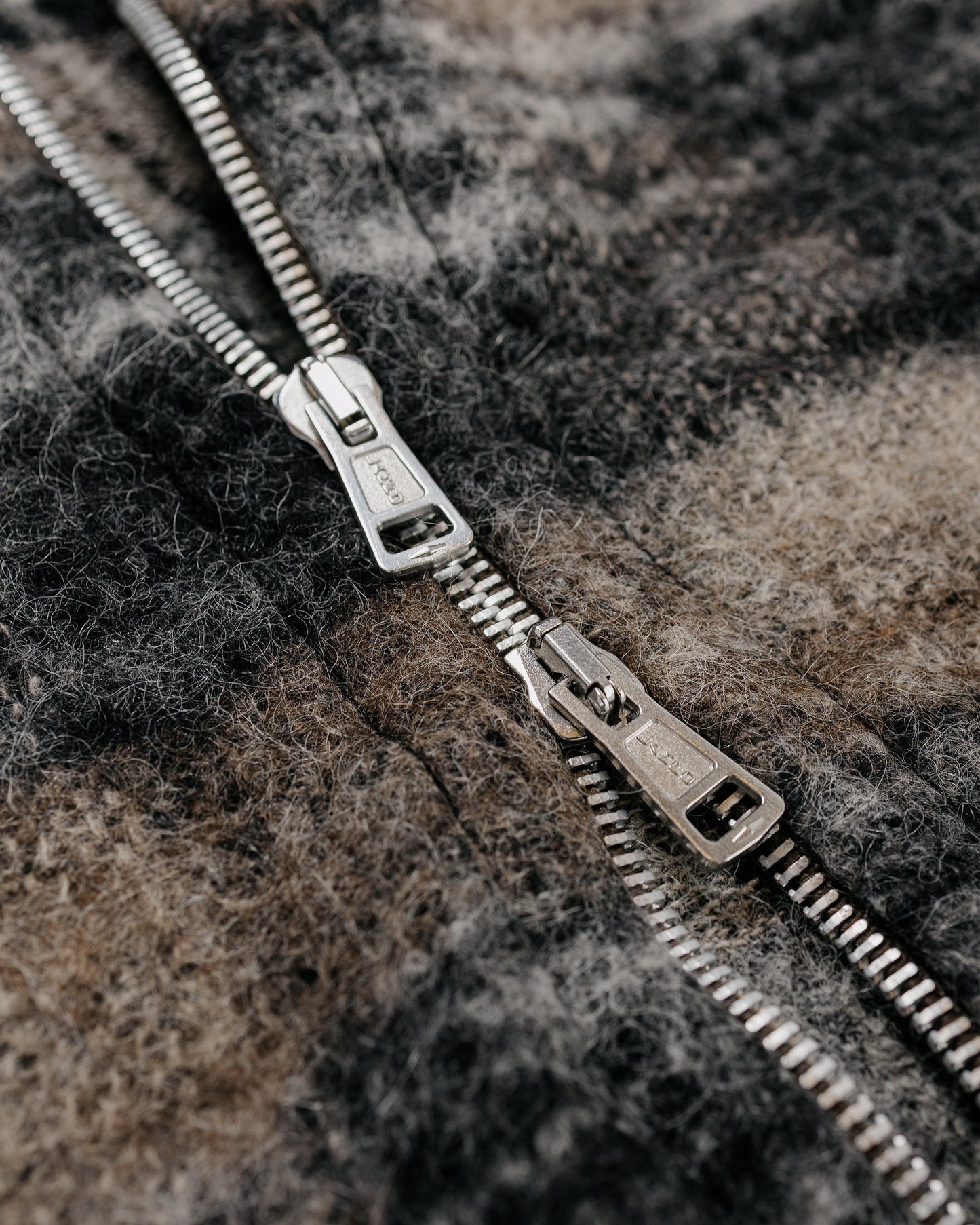 Our Legacy Full Zip Hood Night Woods Check Lofty Wool