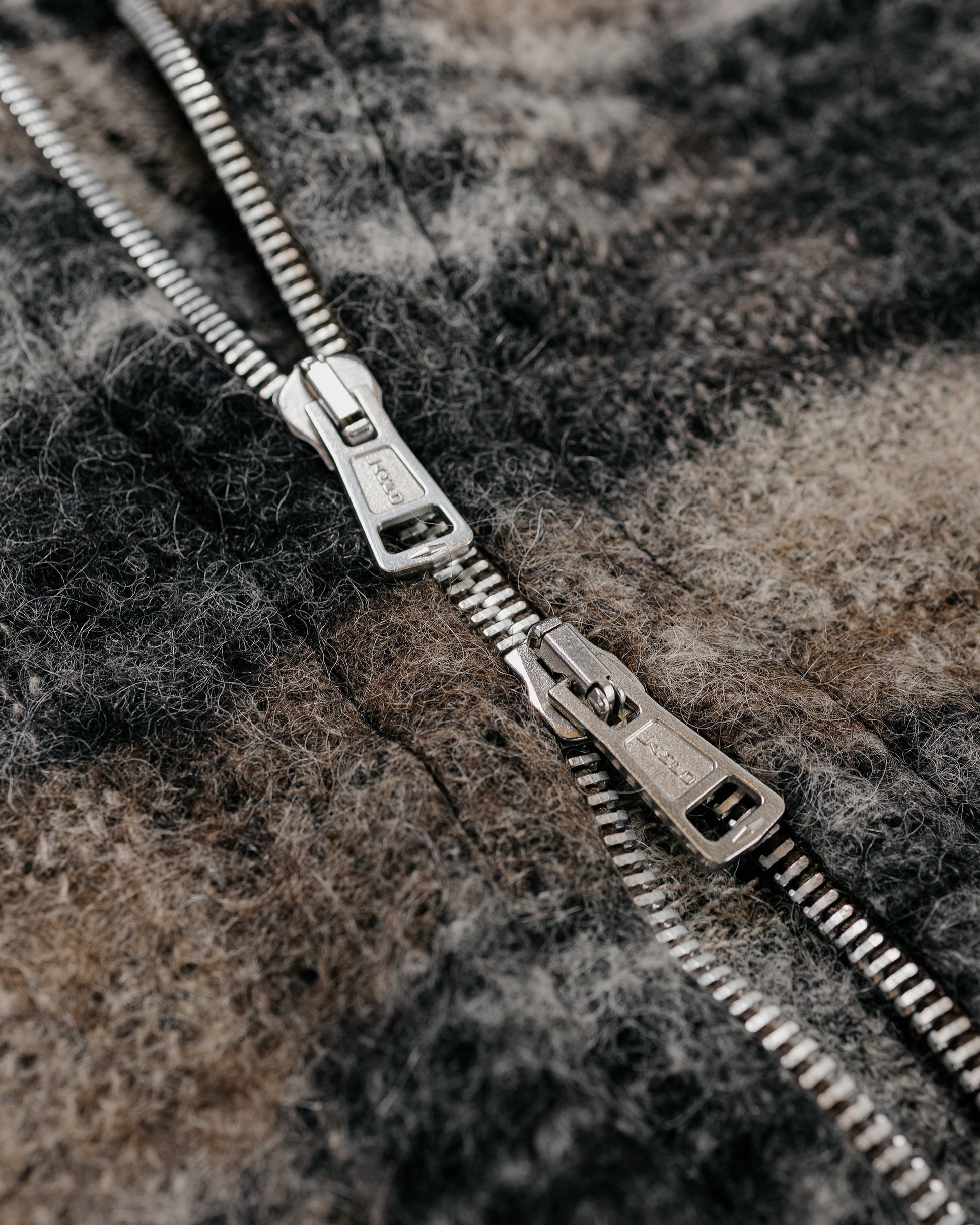 Our Legacy Full Zip Hood Night Woods Check Lofty Wool