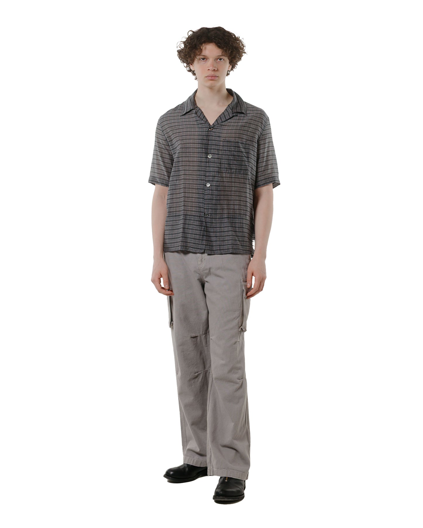 lost & found Our Legacy Our Legacy Heusen Shirt Shortsleeve Picnic Check Cotton Silk