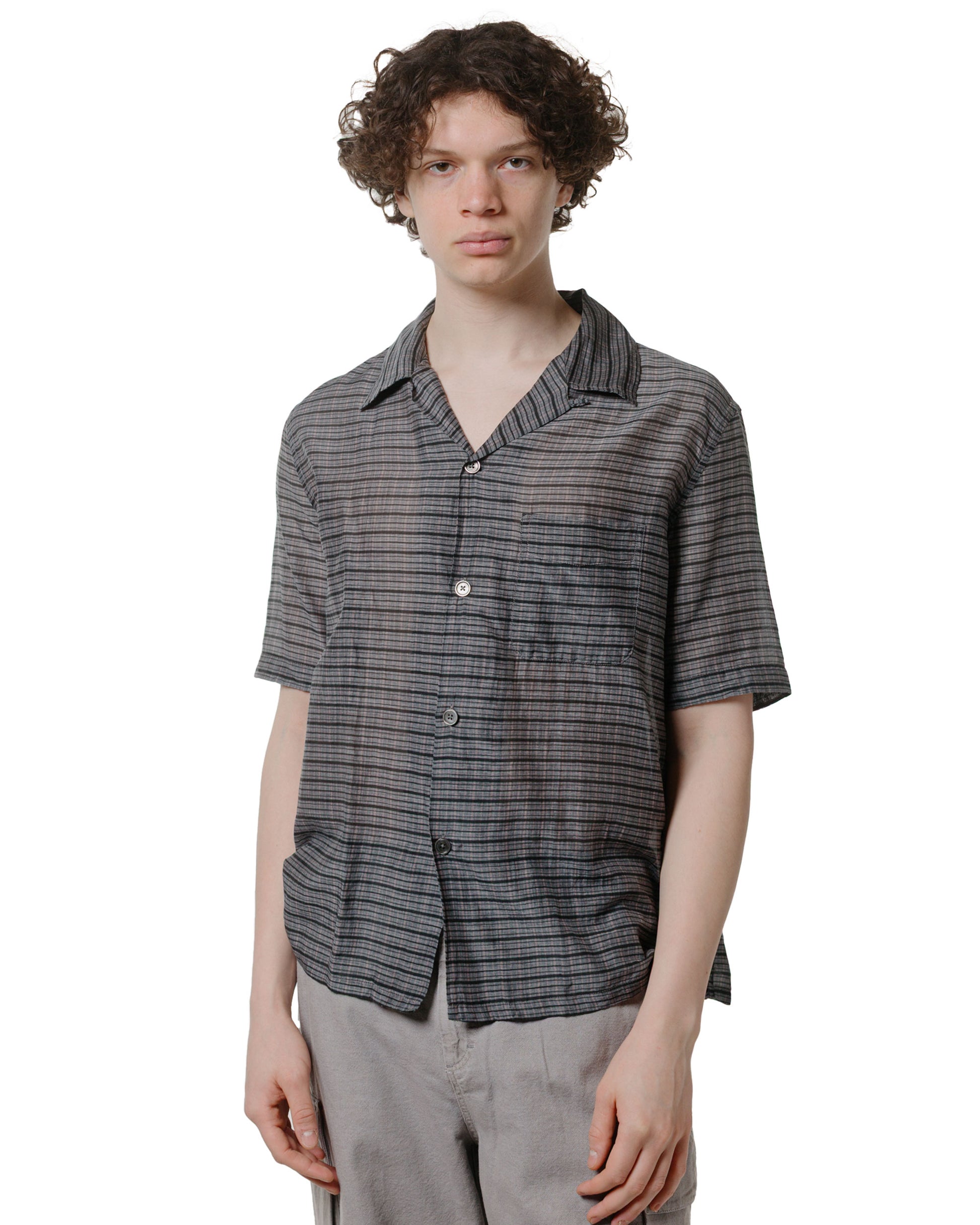 lost & found Our Legacy Our Legacy Heusen Shirt Shortsleeve Picnic Check Cotton Silk