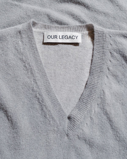 lost & found Our Legacy Our Legacy Parallel V-Neck Grey Spray Dye Cherub Wool