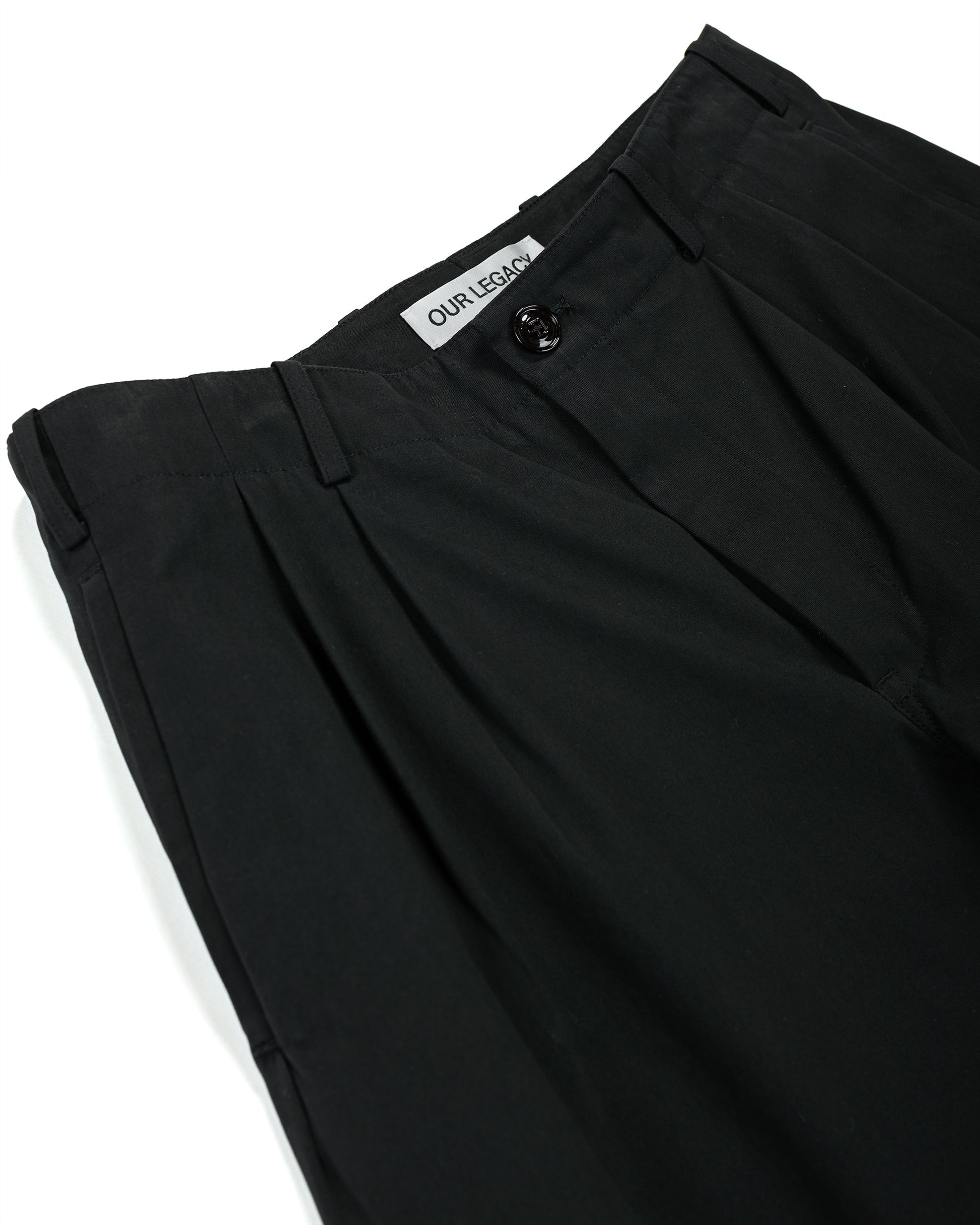 lost & found Our Legacy Our Legacy Ponte Shorts Studio Black Micro Canvas