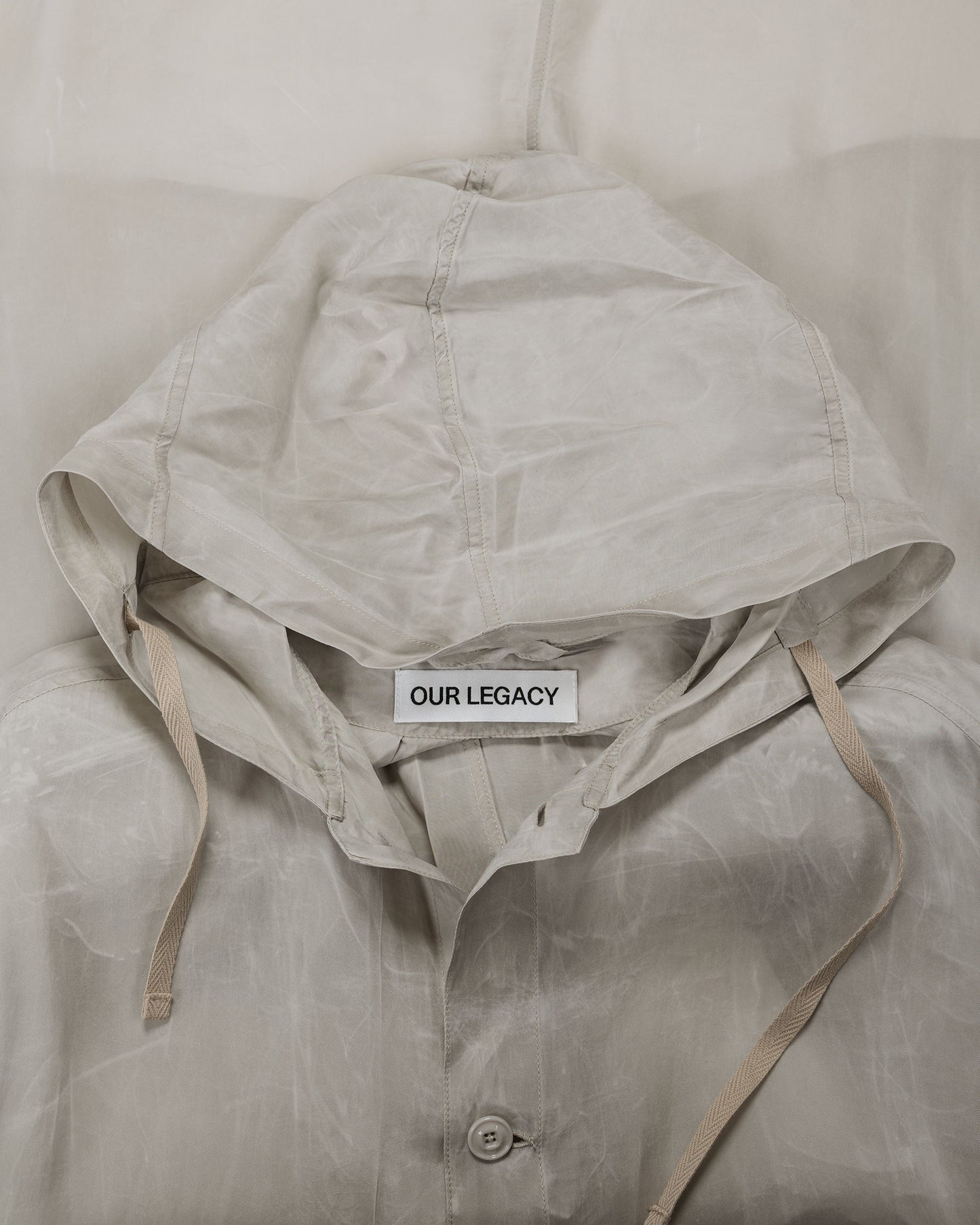 lost & found Our Legacy Our Legacy Rover Shirt Ghost Grey Wax Dipped Cupro