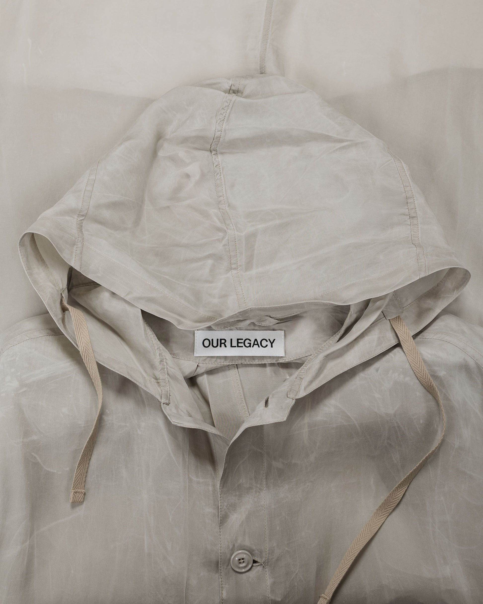 lost & found Our Legacy Our Legacy Rover Shirt Ghost Grey Wax Dipped Cupro