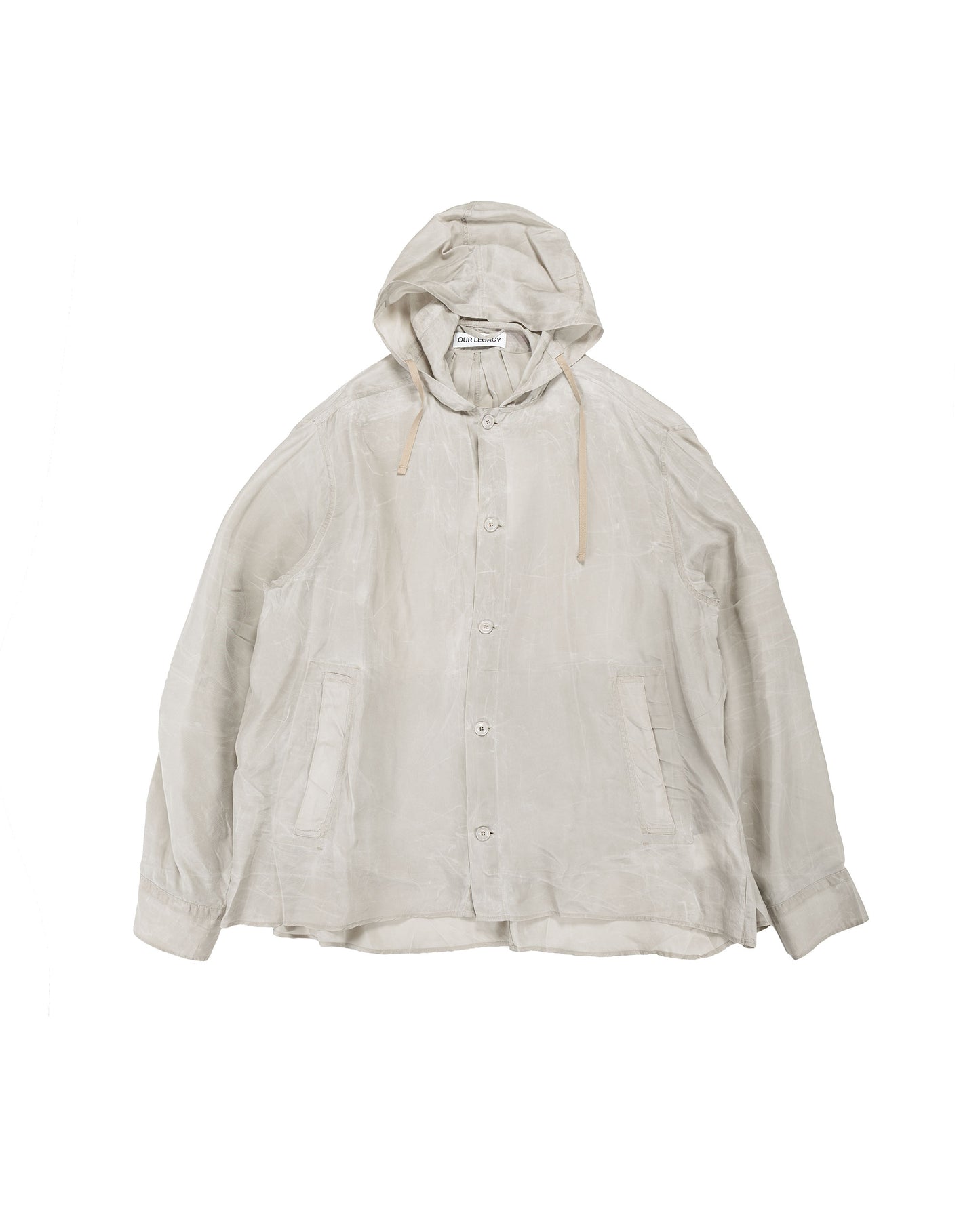 lost & found Our Legacy Our Legacy Rover Shirt Ghost Grey Wax Dipped Cupro
