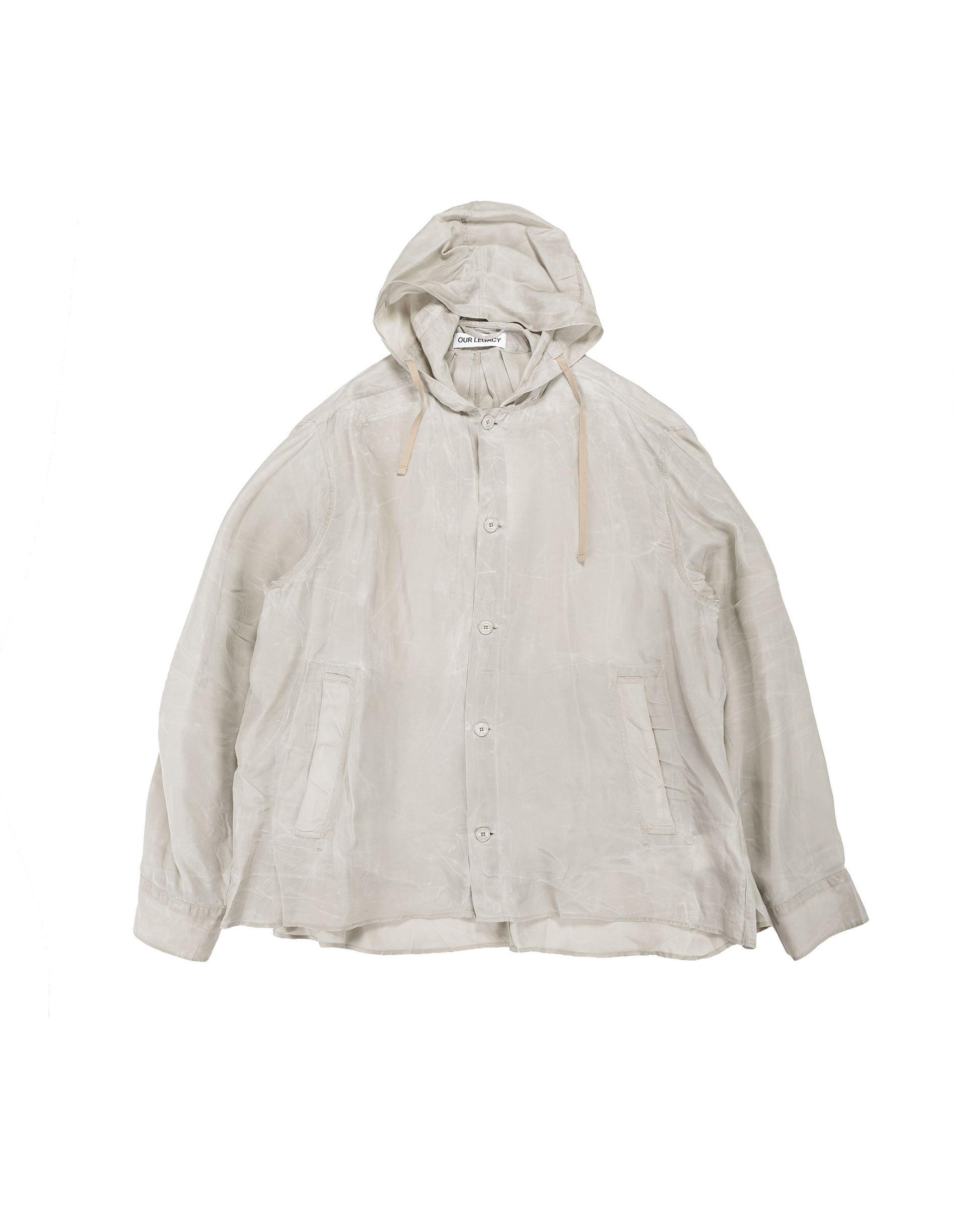 lost & found Our Legacy Our Legacy Rover Shirt Ghost Grey Wax Dipped Cupro