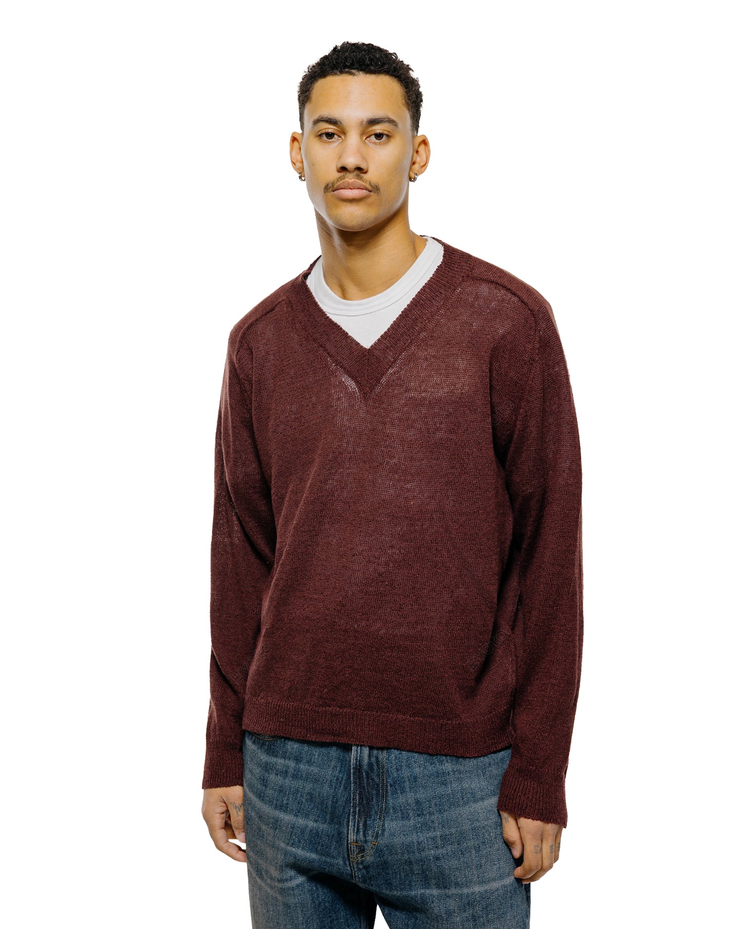 lost & found Our Legacy Our Legacy Rue V-Neck Cabernet Cyclone Linen