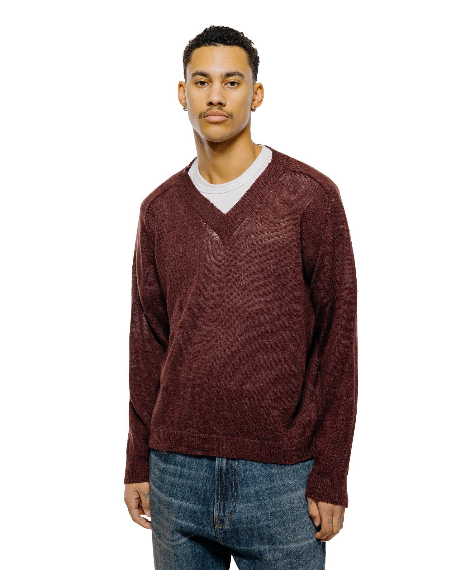 lost & found Our Legacy Our Legacy Rue V-Neck Cabernet Cyclone Linen