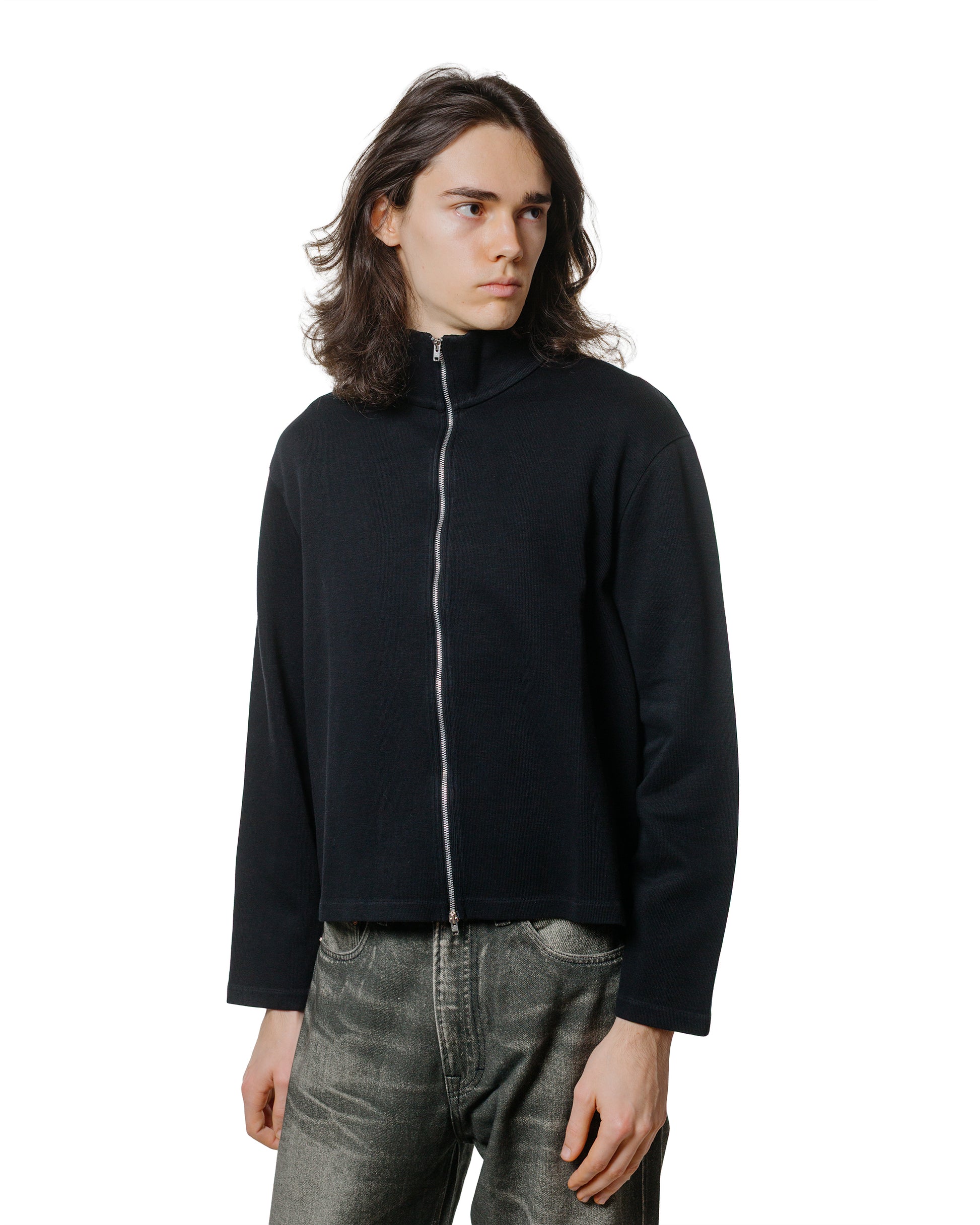 lost & found Our Legacy Our Legacy Shrunken Full Zip Black Athletic Rib