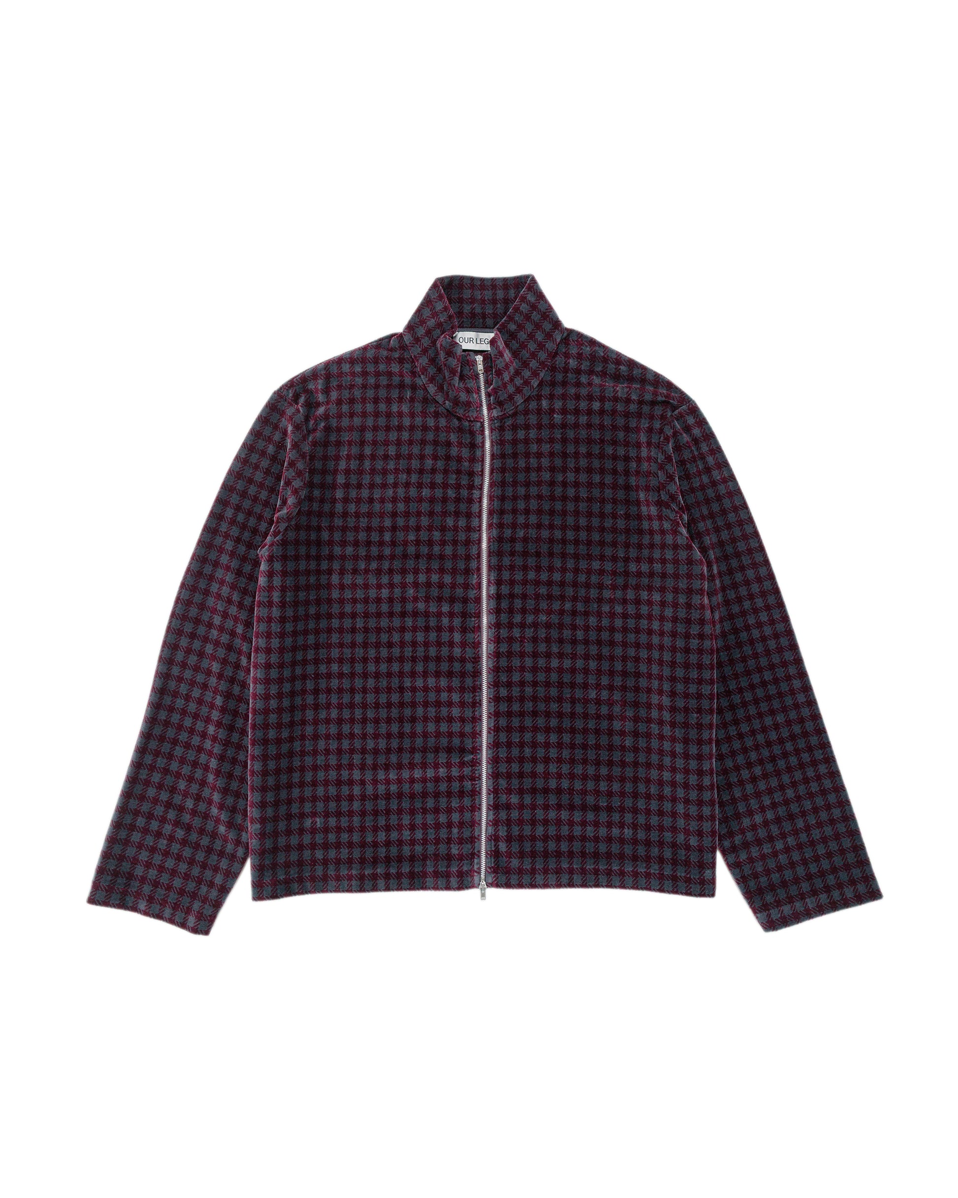 lost & found Our Legacy Our Legacy Shrunken Full Zip Merlot Houndini Check Velour