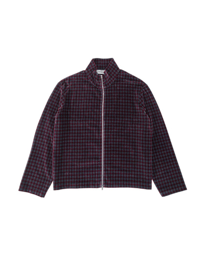 lost & found Our Legacy Our Legacy Shrunken Full Zip Merlot Houndini Check Velour
