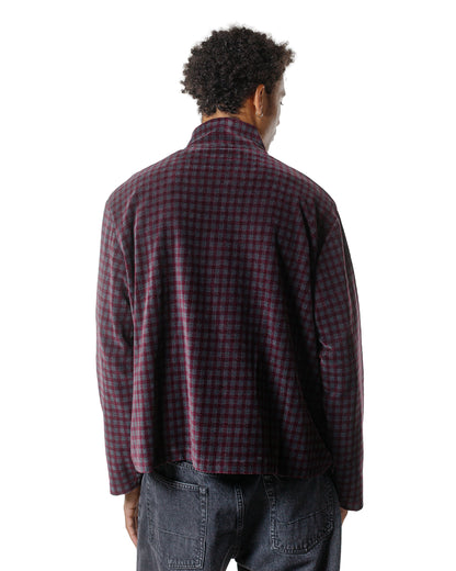 lost & found Our Legacy Our Legacy Shrunken Full Zip Merlot Houndini Check Velour