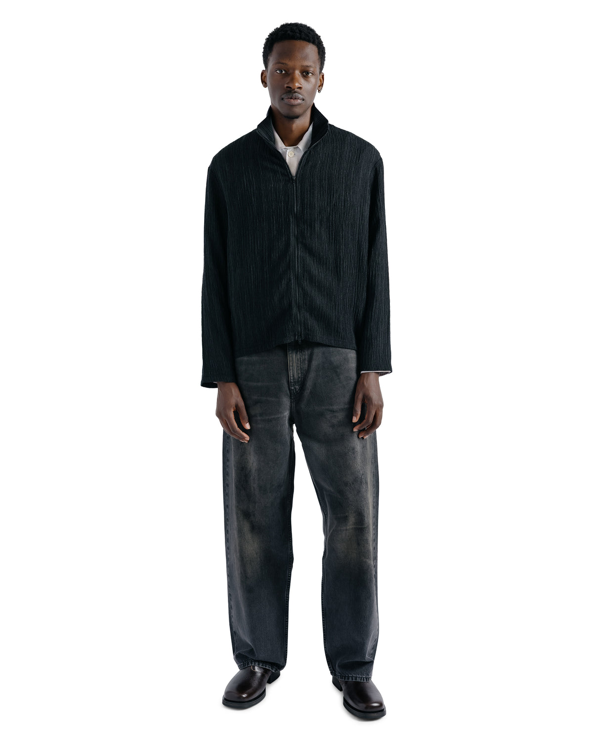 Our Legacy Shrunken Full Zip Obsidian Depth Woolcose Ridge
