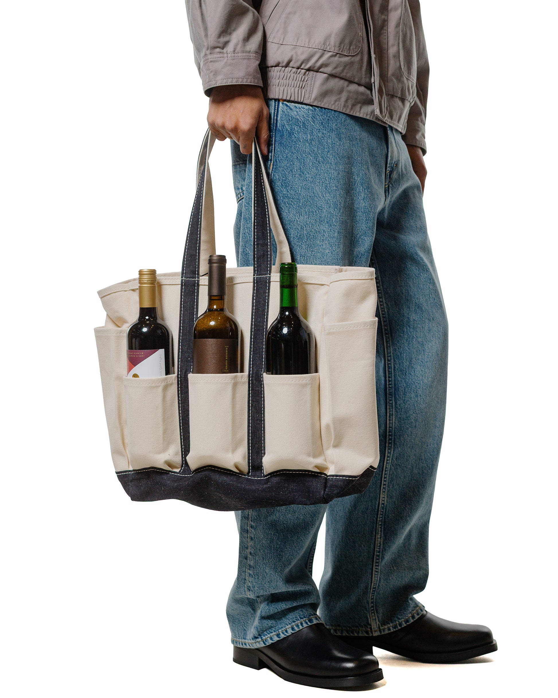 lost & found Outil Outil Tote Bag Sac Robion Ecru/Indigo