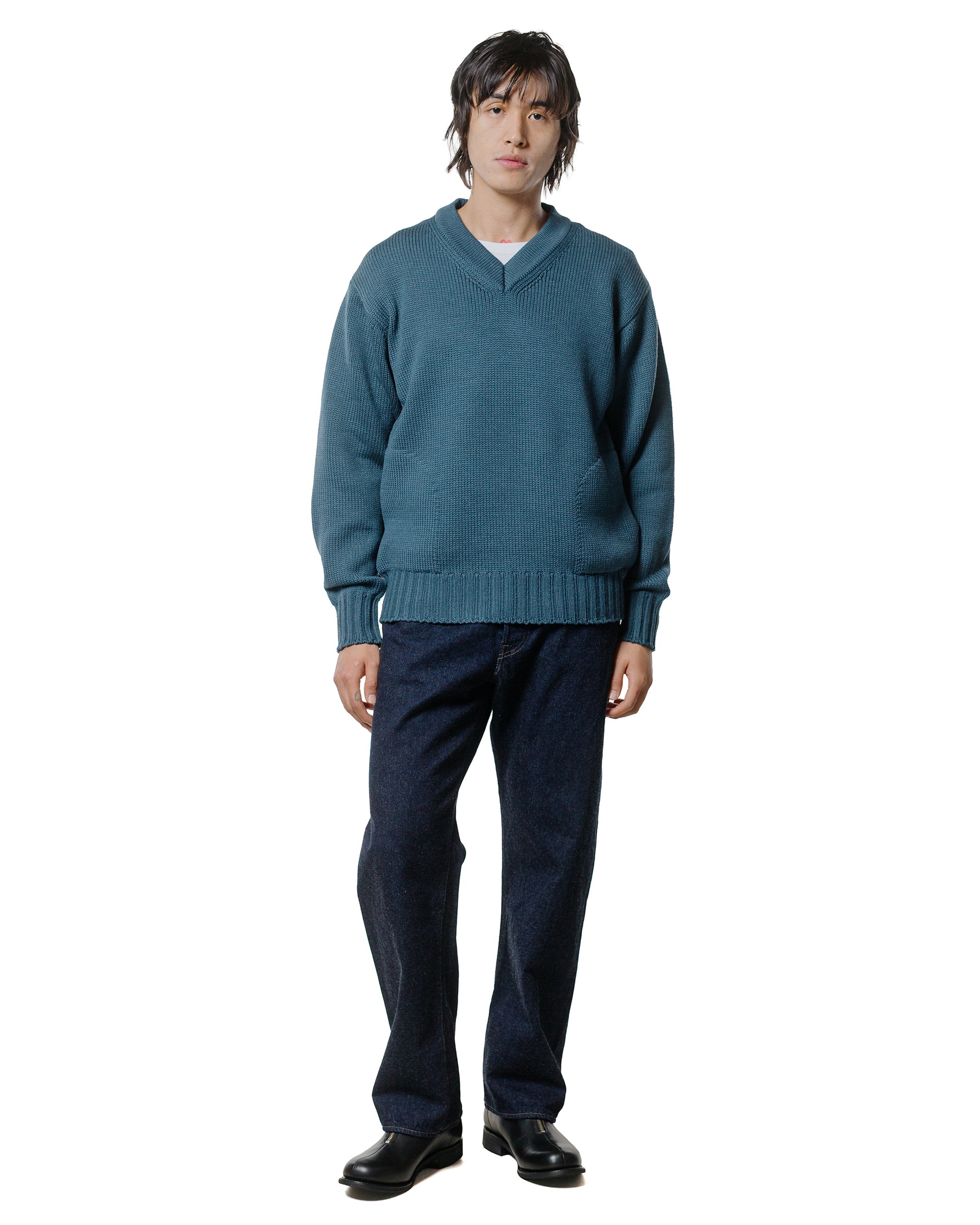 lost & found Phigvel Phigvel Goodman's V Neck Sweater Cerulean