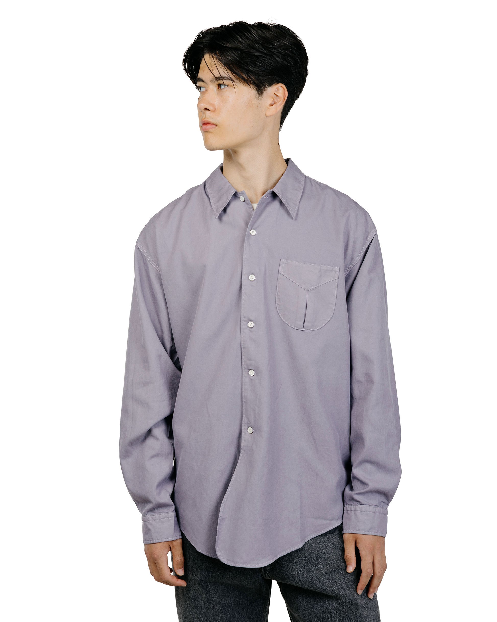 Phigvel Oxford Long Dress Shirt French Purple