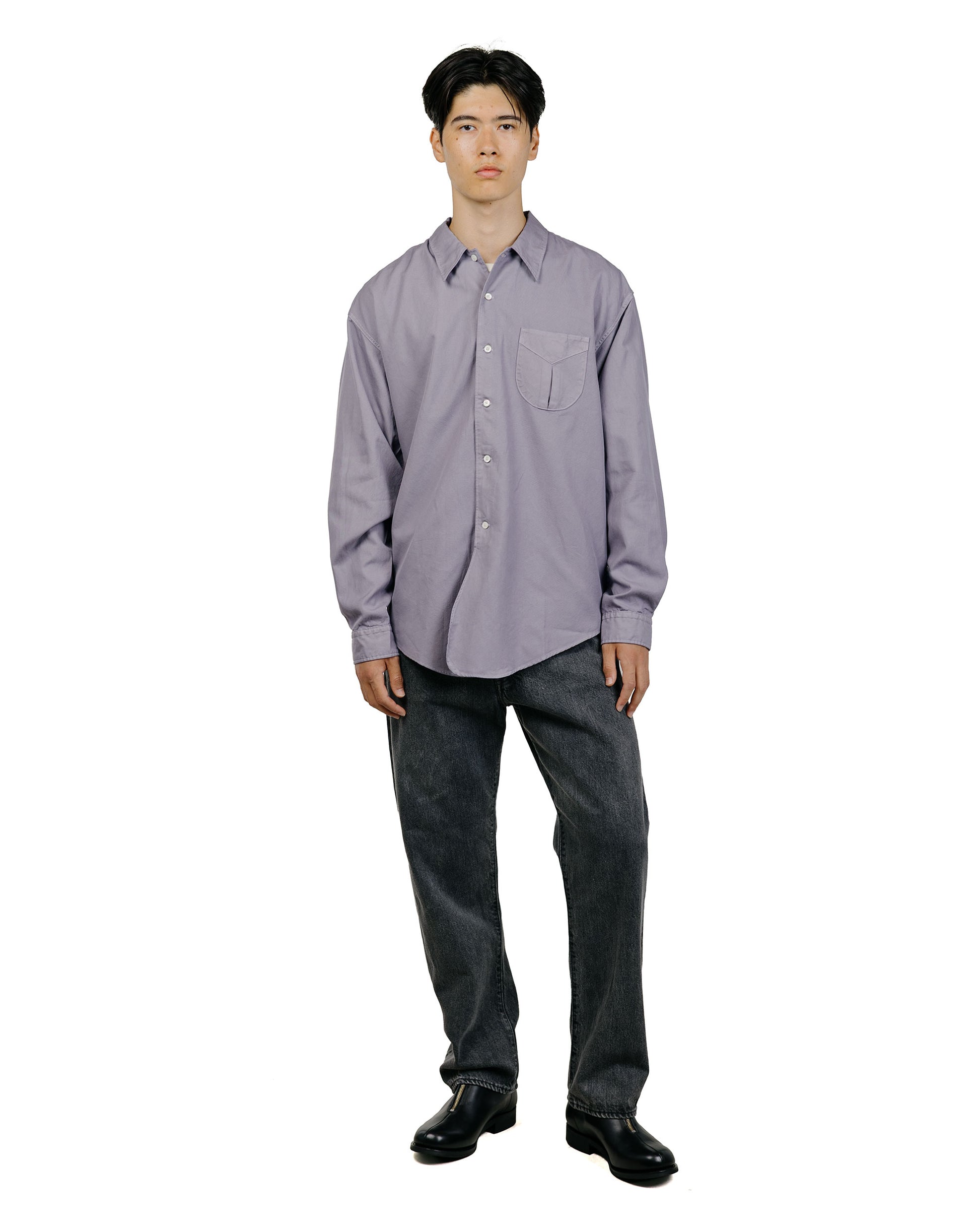 Phigvel Oxford Long Dress Shirt French Purple
