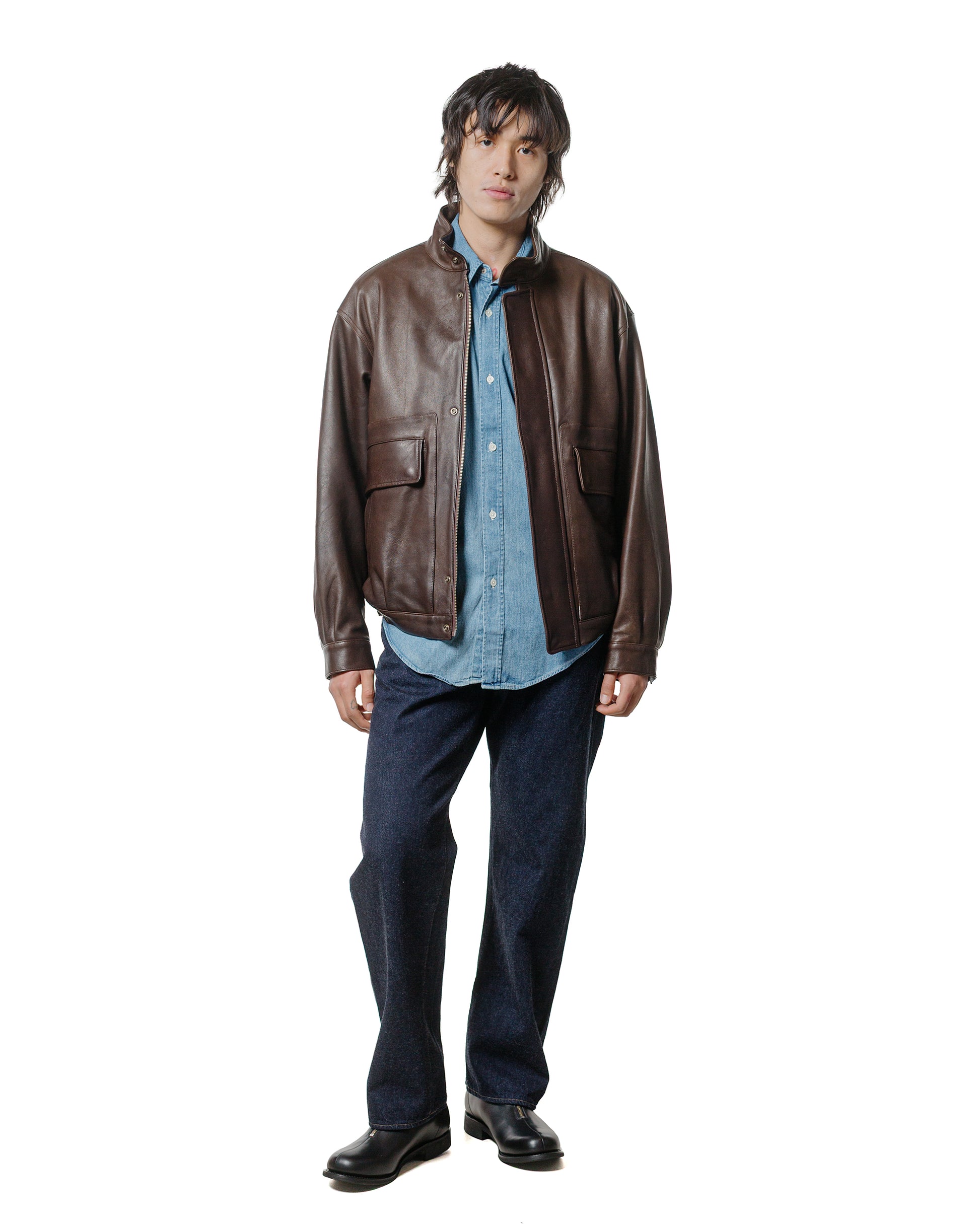 lost & found Phigvel Phigvel Sheepleather Sporting Blouson Dark Brown
