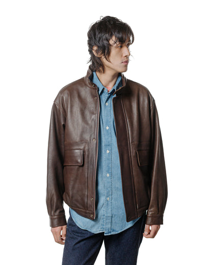 lost & found Phigvel Phigvel Sheepleather Sporting Blouson Dark Brown