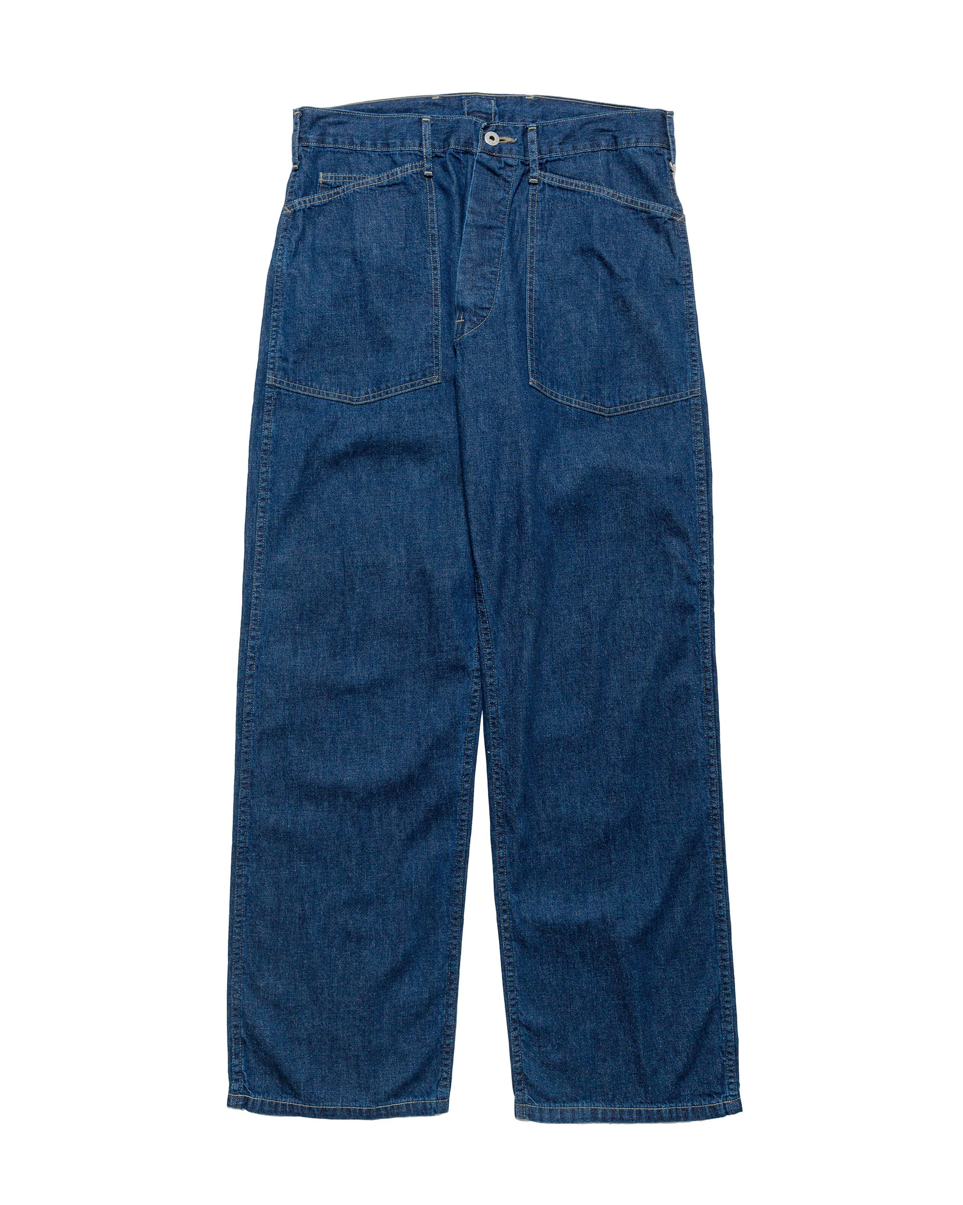 lost & found Post O'Alls Post O'Alls ARMY Pants Blue Denim w/OD Yellow Stitch Indigo