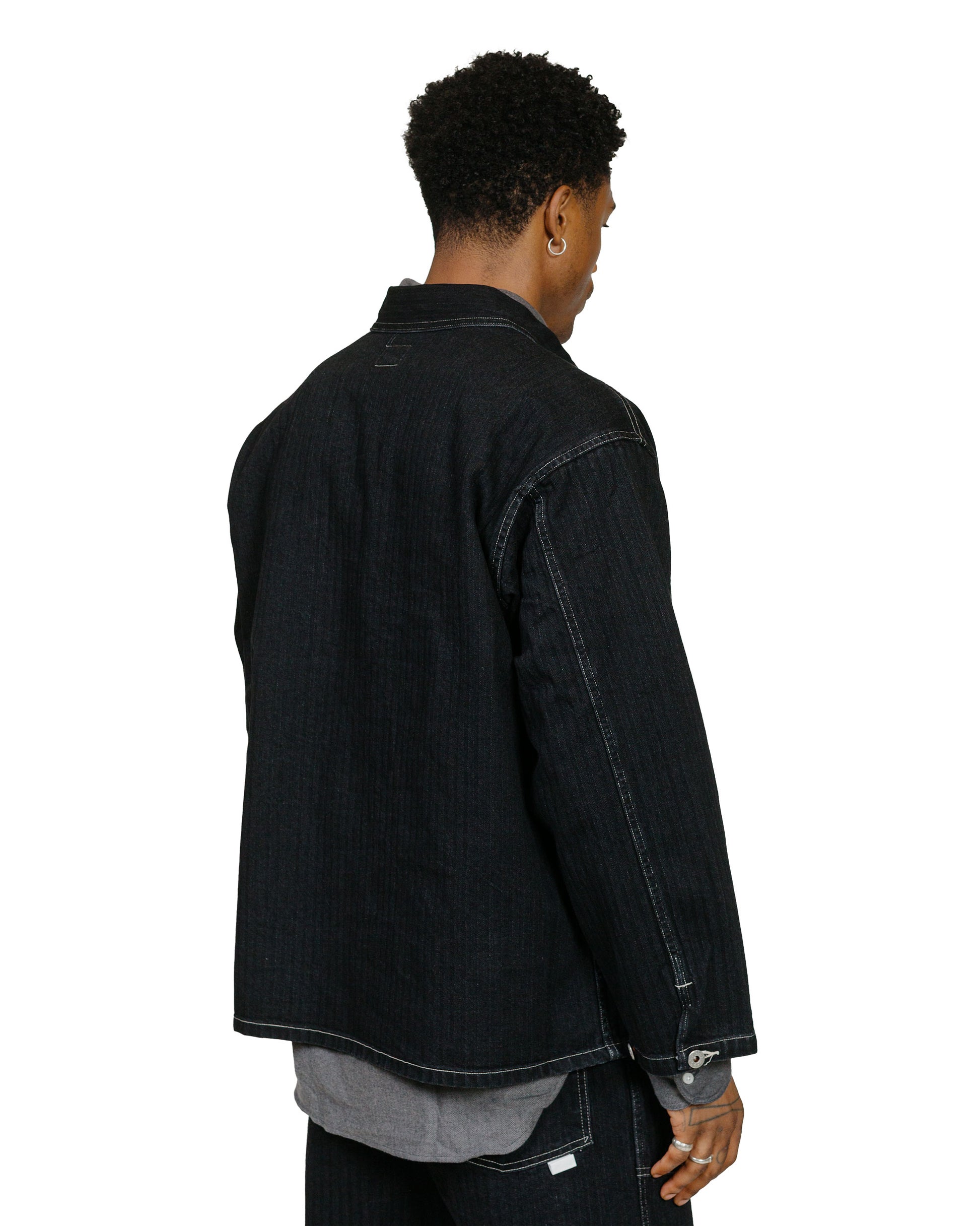 lost & found Post O'Alls Post O'Alls ARMY Shirt Herringbone Denim Black