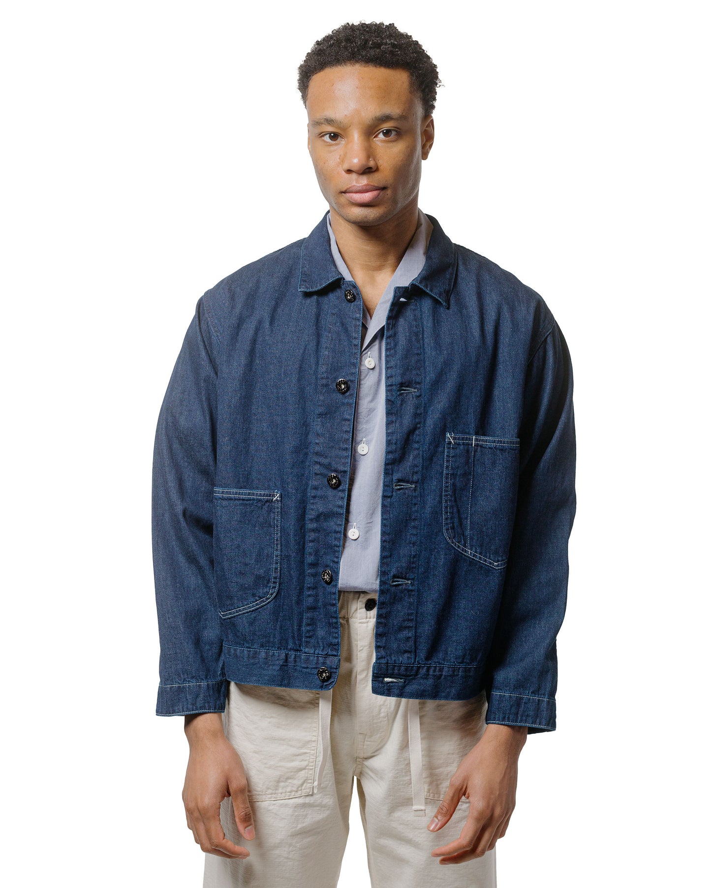 lost & found Post O'Alls Post O'Alls Mechanic Blouse 8oz. Indigo Denim Deep Wash