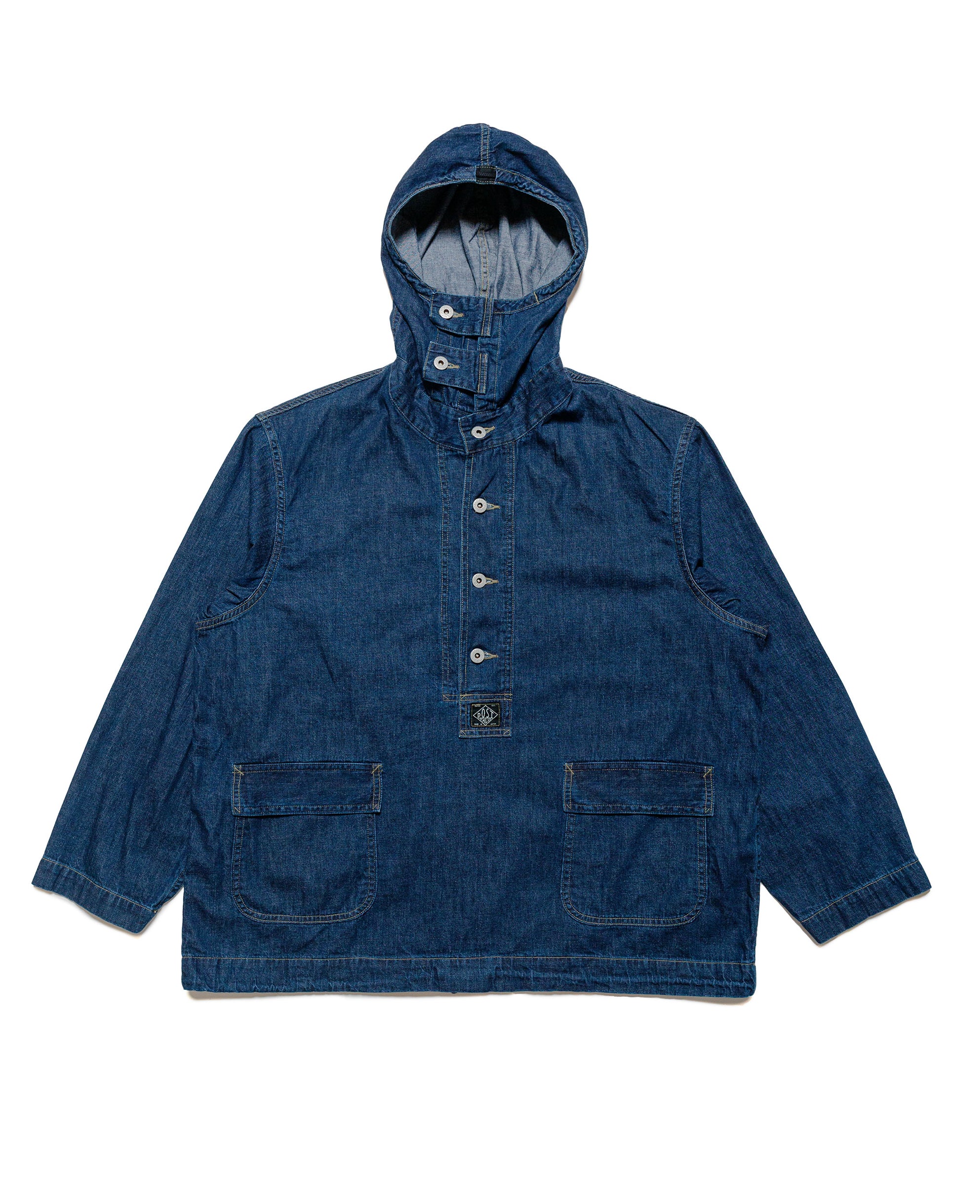 lost & found Post O'Alls Post O'Alls NAVY Parka Blue Denim w/OD Yellow Stitch Indigo