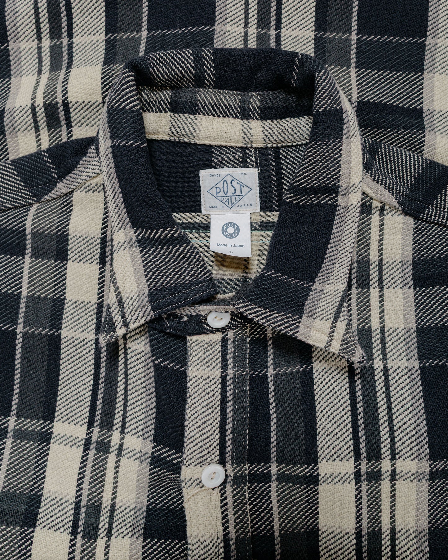 lost & found Post O'Alls Post O'Alls St. Louis Cotton Flannel Plaid Grey