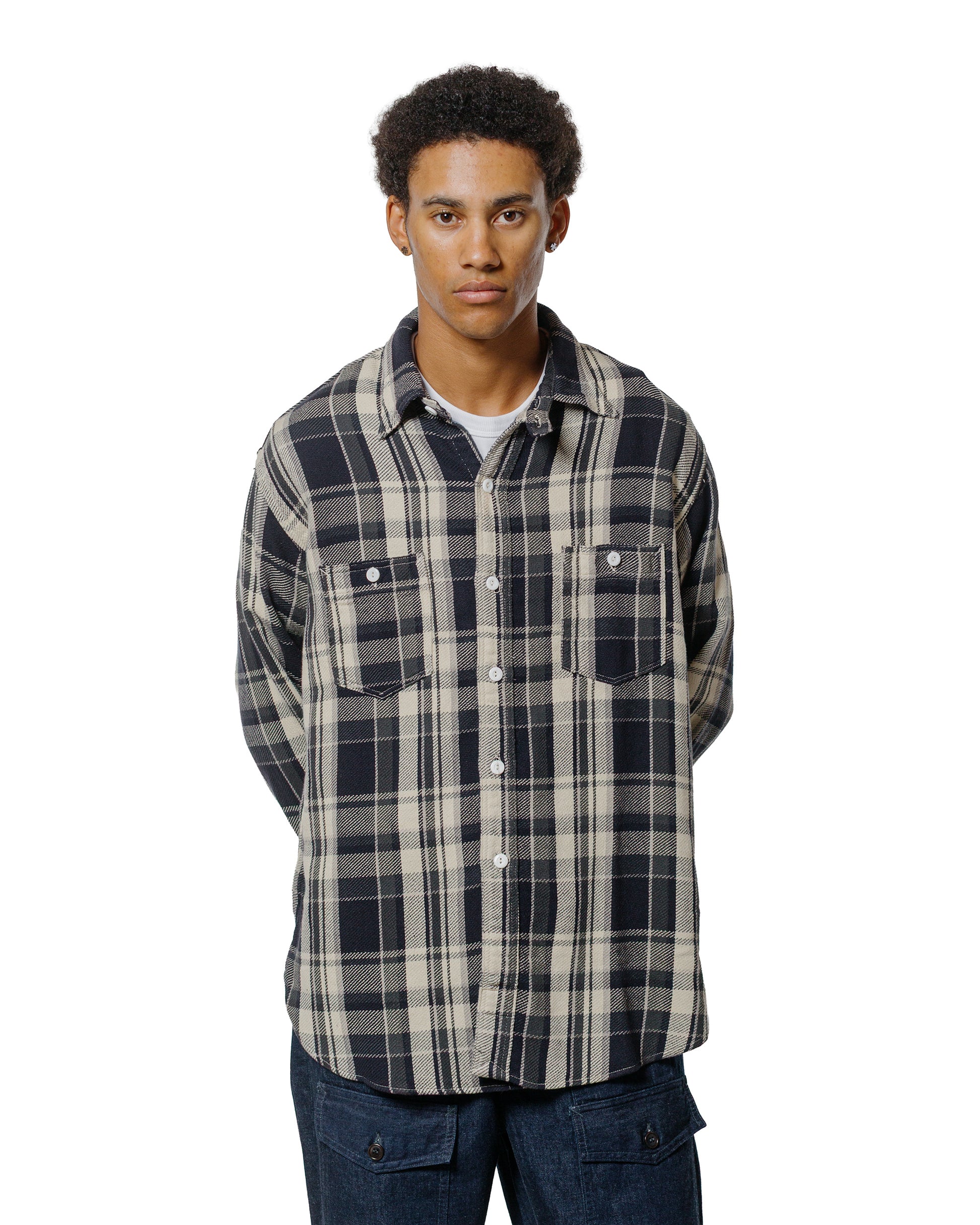 lost & found Post O'Alls Post O'Alls St. Louis Cotton Flannel Plaid Grey
