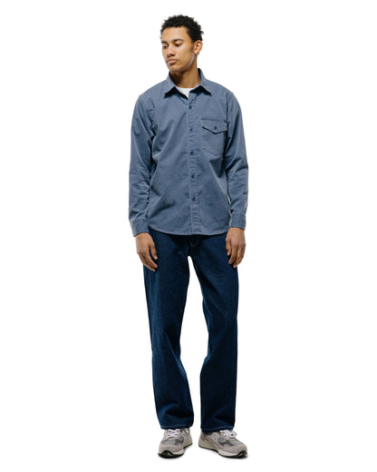 lost & found Randy's Garments Randy's Garments 1-Pocket Work Shirt Blue 7oz Stone Washed Cotton Cadet Cloth