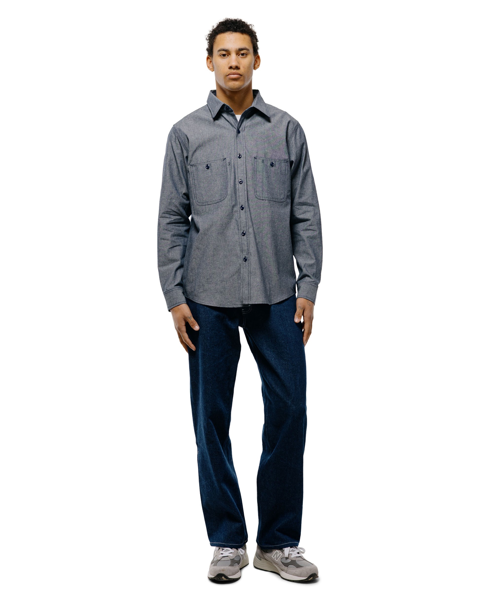 lost & found Randy's Garments Randy's Garments 3-Pocket Work Shirt Cotton Washed Chambray Indigo