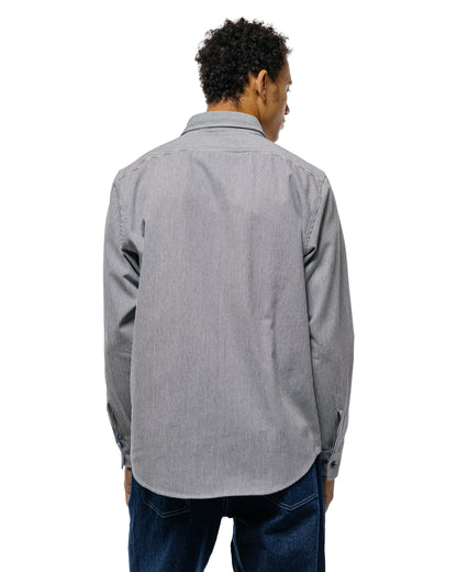 lost & found Randy's Garments Randy's Garments 1-Pocket Work Shirt 8oz Narrow Stripe Cotton Denim White/Indigo