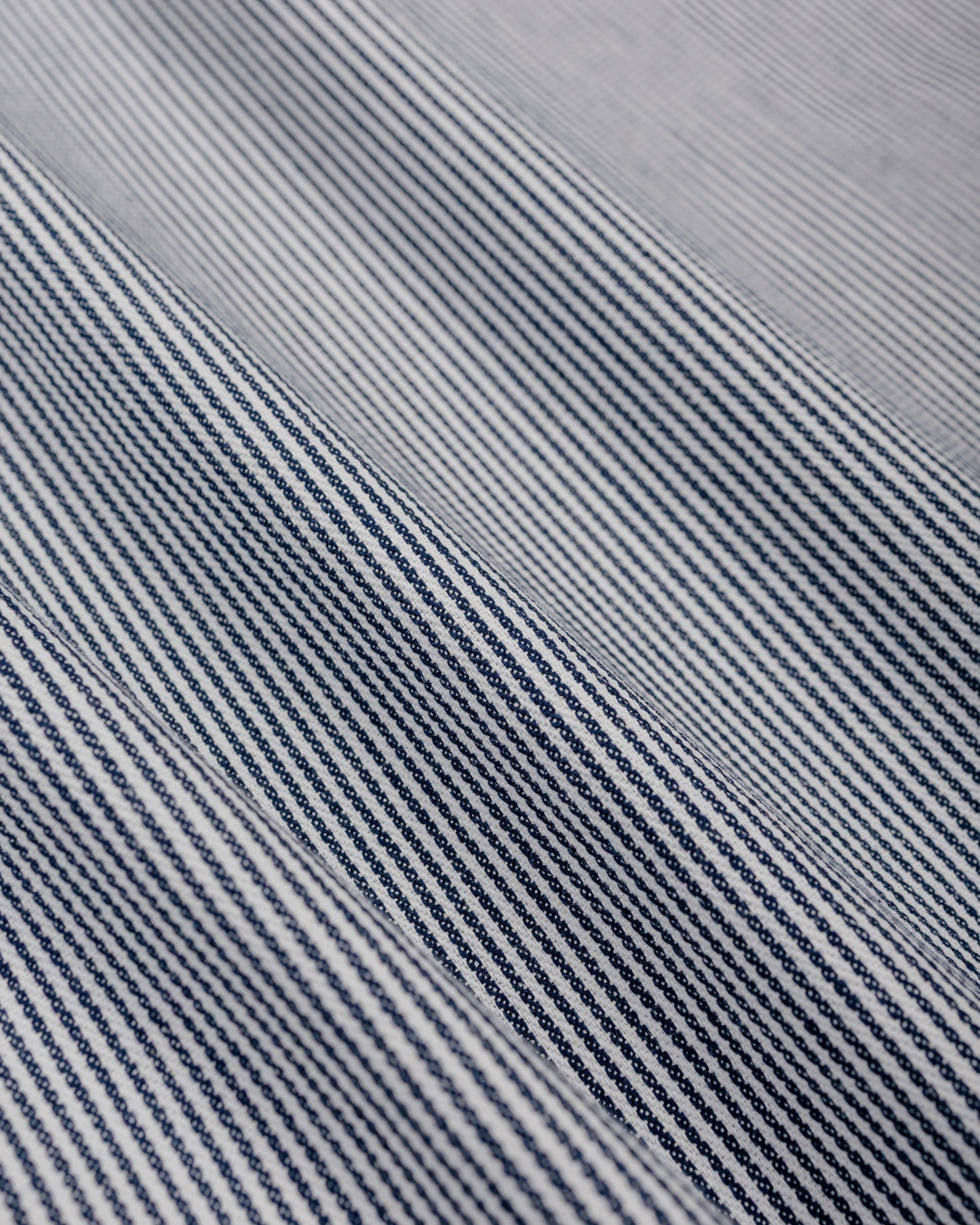 lost & found Randy's Garments Randy's Garments 1-Pocket Work Shirt 8oz Narrow Stripe Cotton Denim White/Indigo