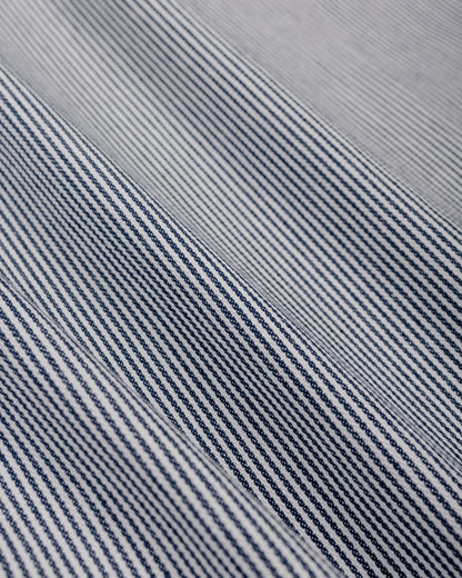 lost & found Randy's Garments Randy's Garments 1-Pocket Work Shirt 8oz Narrow Stripe Cotton Denim White/Indigo