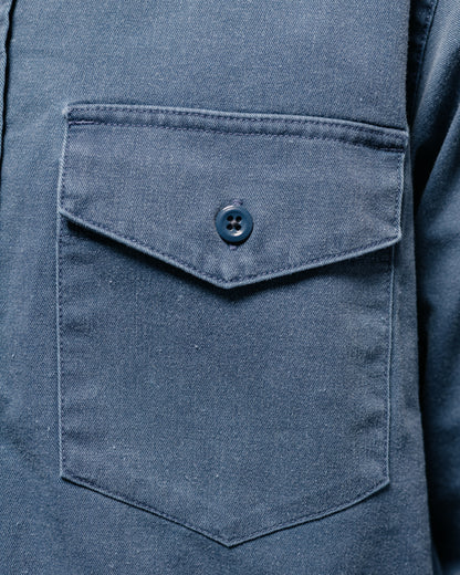 lost & found Randy's Garments Randy's Garments 1-Pocket Work Shirt Blue 7oz Stone Washed Cotton Cadet Cloth