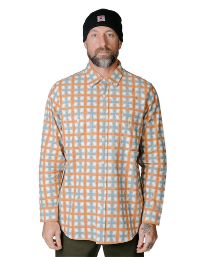 lost & found Randy's Garments Randy's Garments 3-Pocket Work Shirt Brushed Poplin Stencil Plaid Natural