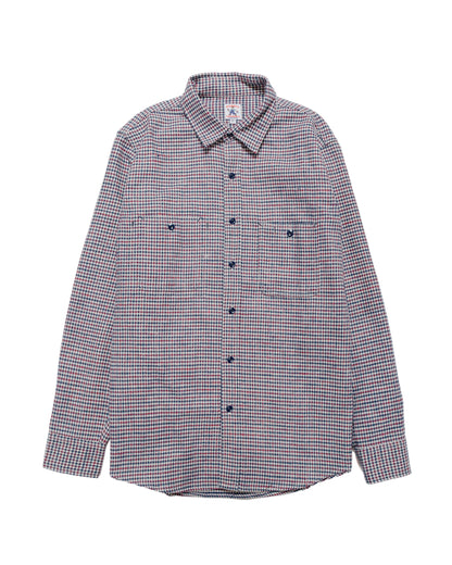 lost & found Randy's Garments Randy's Garments 3-Pocket Work Shirt Cotton Heavy Brushed Houndstooth Blue/Red