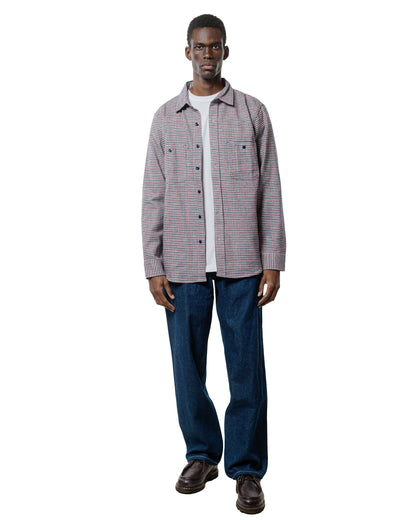 lost & found Randy's Garments Randy's Garments 3-Pocket Work Shirt Cotton Heavy Brushed Houndstooth Blue/Red