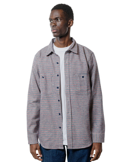 lost & found Randy's Garments Randy's Garments 3-Pocket Work Shirt Cotton Heavy Brushed Houndstooth Blue/Red