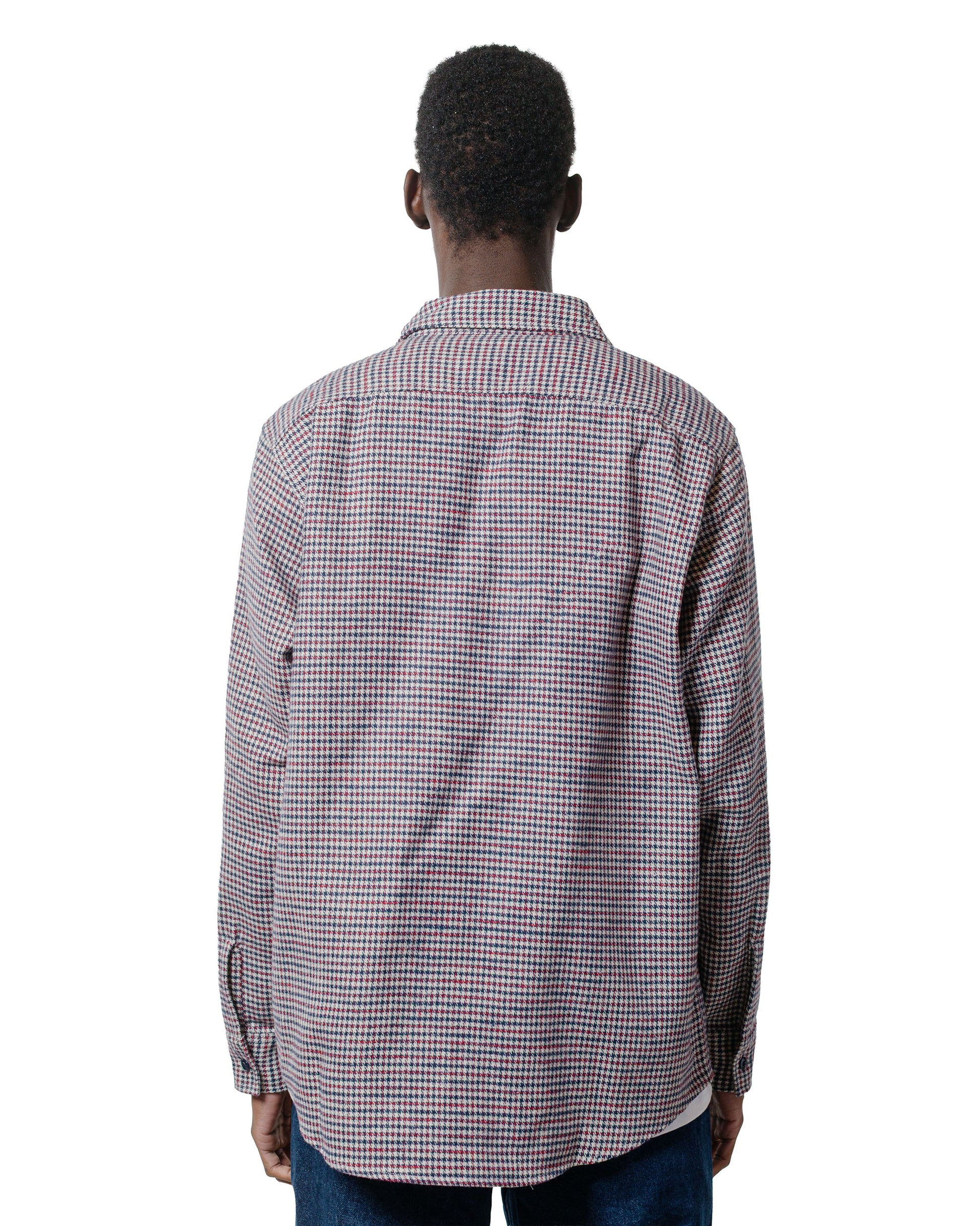 lost & found Randy's Garments Randy's Garments 3-Pocket Work Shirt Cotton Heavy Brushed Houndstooth Blue/Red