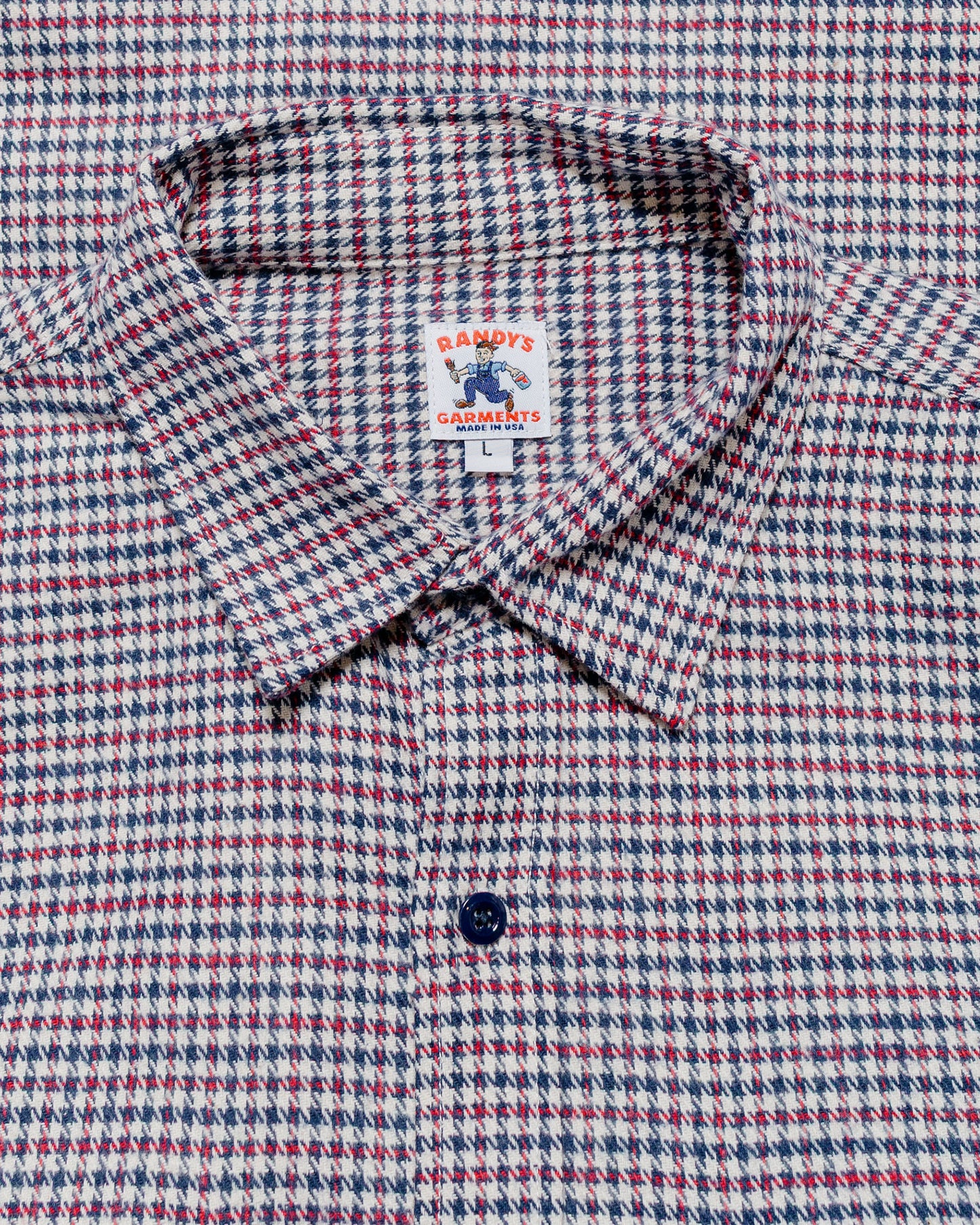 lost & found Randy's Garments Randy's Garments 3-Pocket Work Shirt Cotton Heavy Brushed Houndstooth Blue/Red