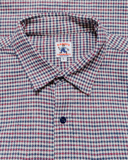 lost & found Randy's Garments Randy's Garments 3-Pocket Work Shirt Cotton Heavy Brushed Houndstooth Blue/Red