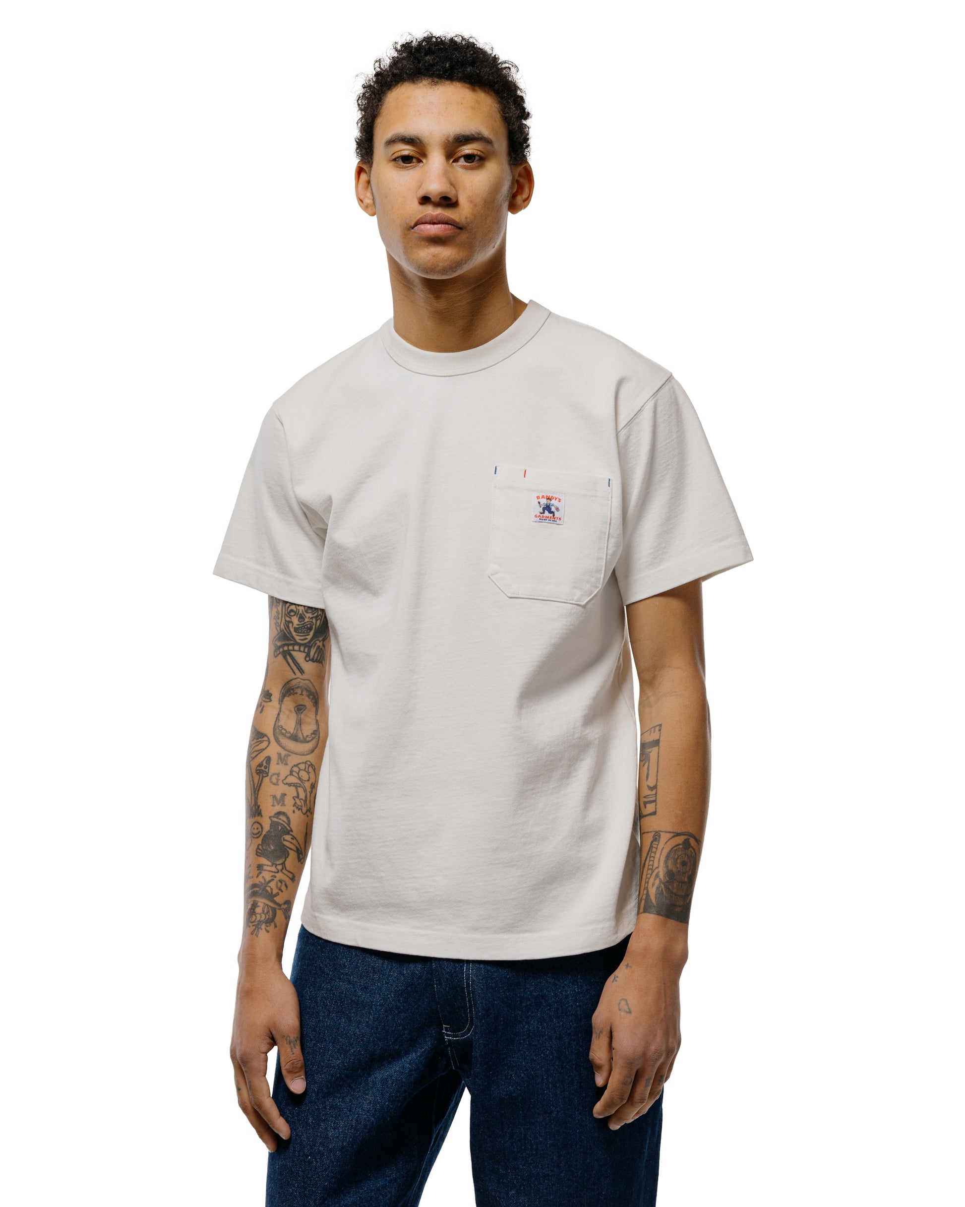 lost & found Randy's Garments Randy's Garments Heavyweight Hammer Pocket Tee White