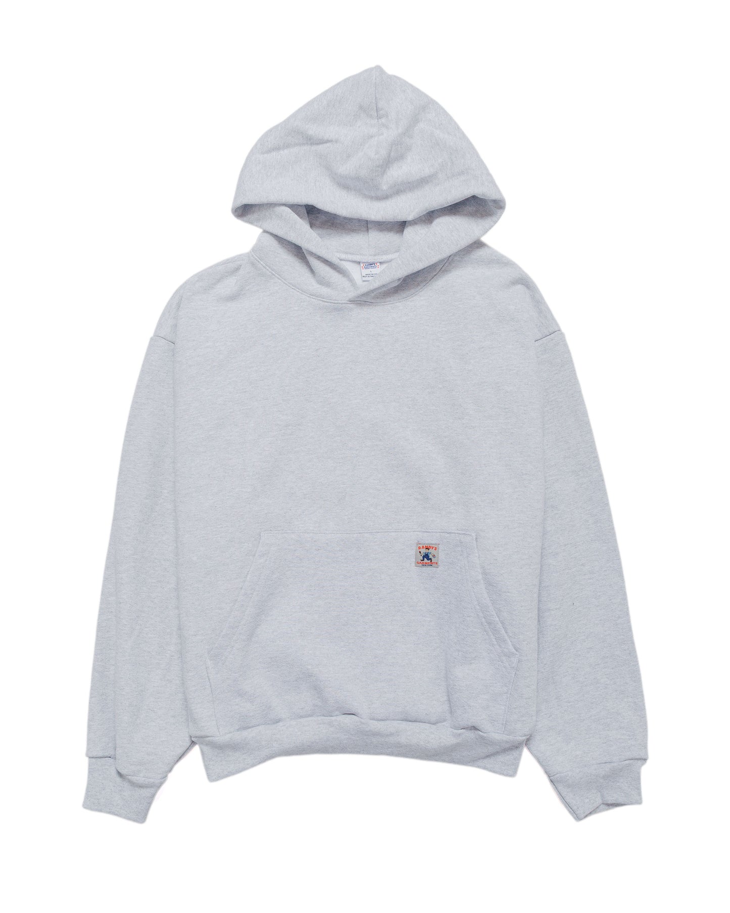lost & found Randy's Garments Randy's Garments Heavyweight Logo Cross-Neck Hoodie Heather Grey 14oz Cotton Poly