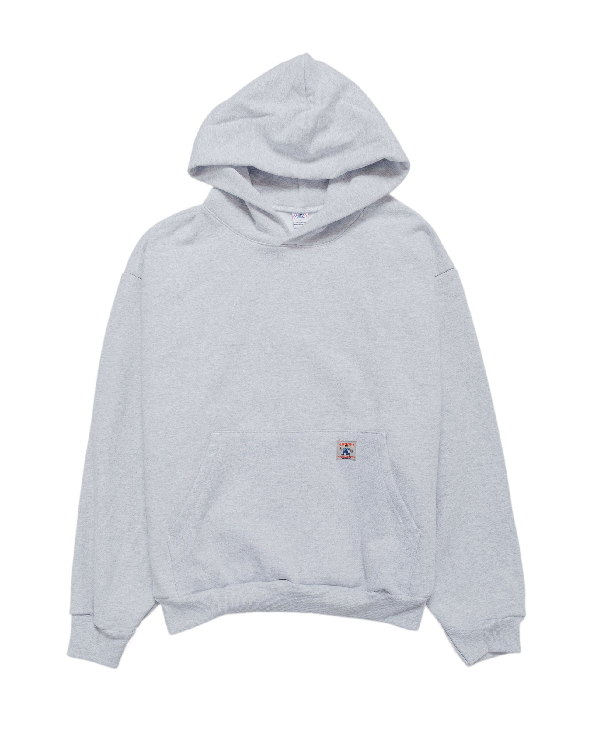 lost & found Randy's Garments Randy's Garments Heavyweight Logo Cross-Neck Hoodie Heather Grey 14oz Cotton Poly